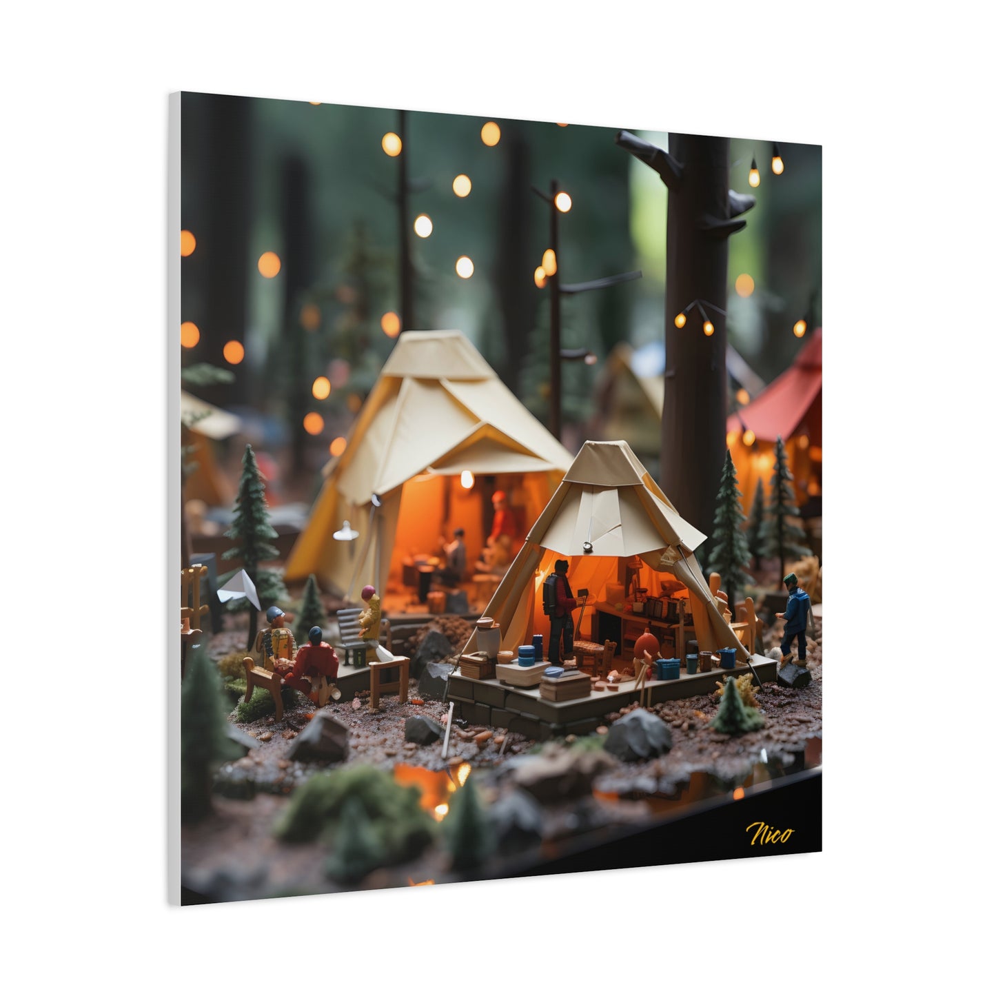 Camping In The Rain Series Print #4 - Streched Matte Canvas Print, 1.25" Thick