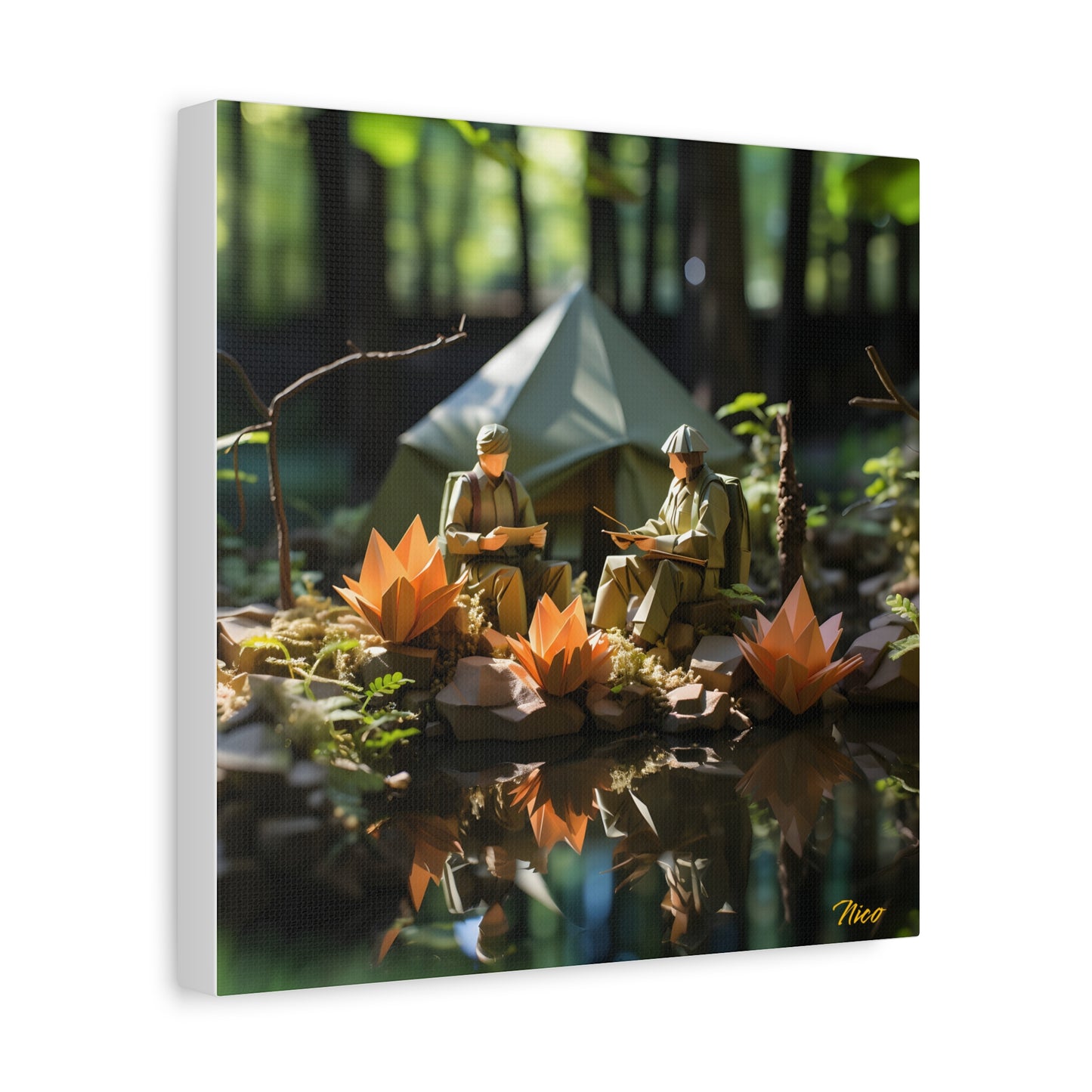 Relaxing By The Brook Series Print #7 - Streched Matte Canvas Print, 1.25" Thick