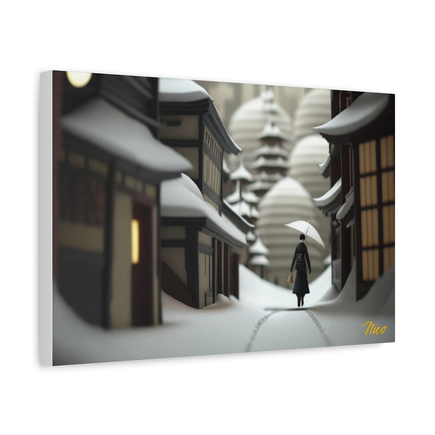 Asian Snow Series Print #4 - Streched Matte Extended Canvas Print, 1.25" Thick