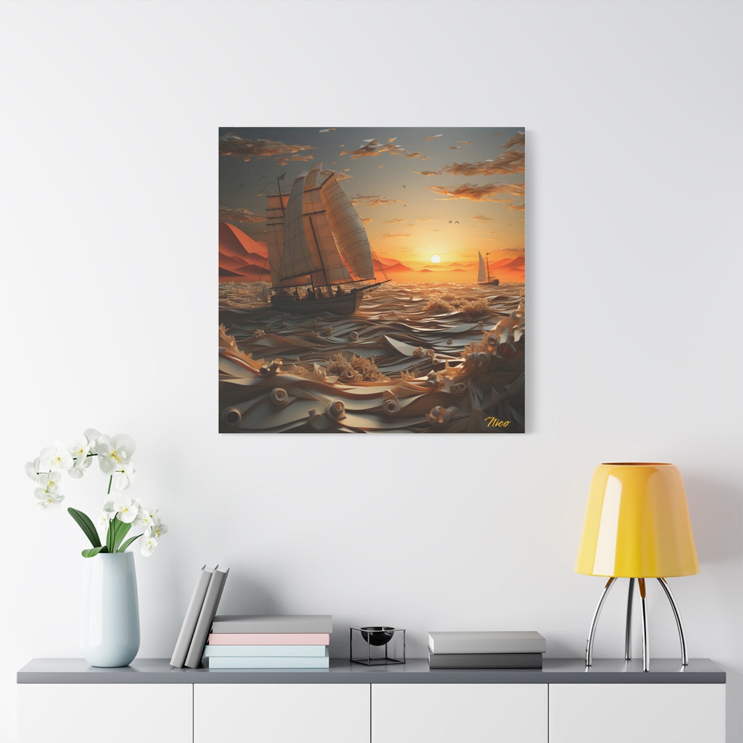 Into The Sunset Series Print #5 - Streched Matte Canvas Print, 1.25" Thick