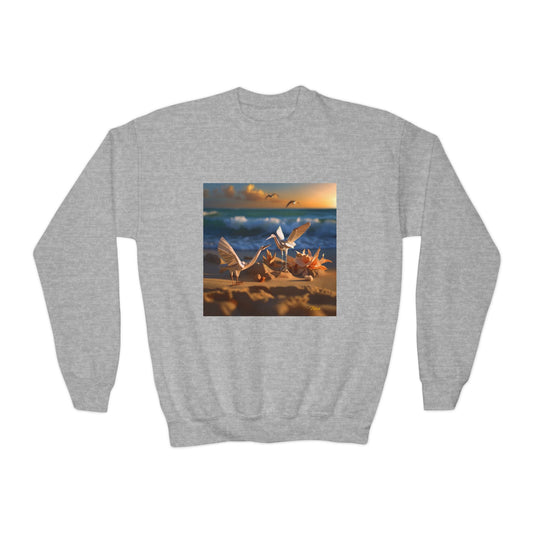 By The Seaside Series Print #3 Youth Crewneck Sweatshirt