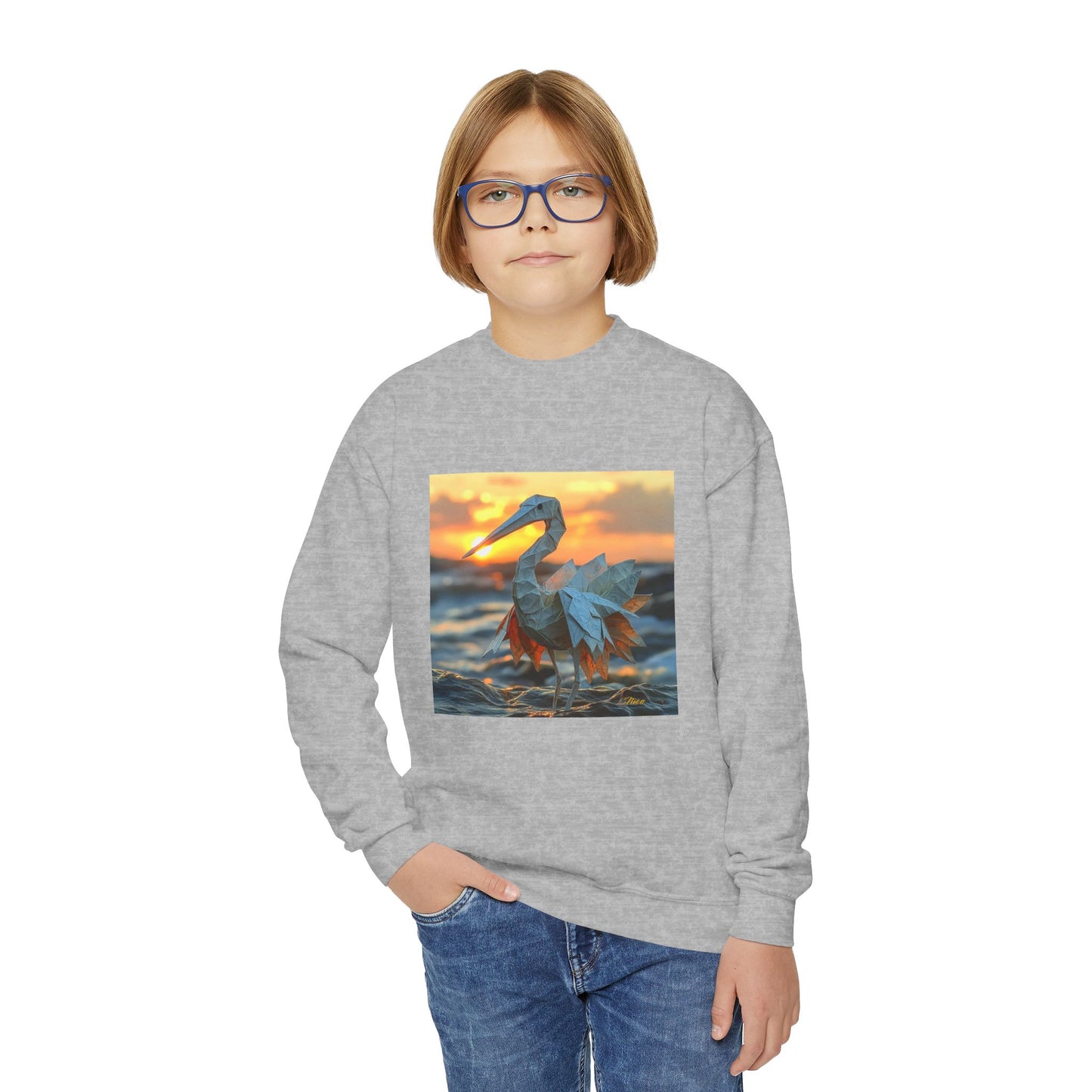 By The Seaside Series Print #1 Youth Crewneck Sweatshirt