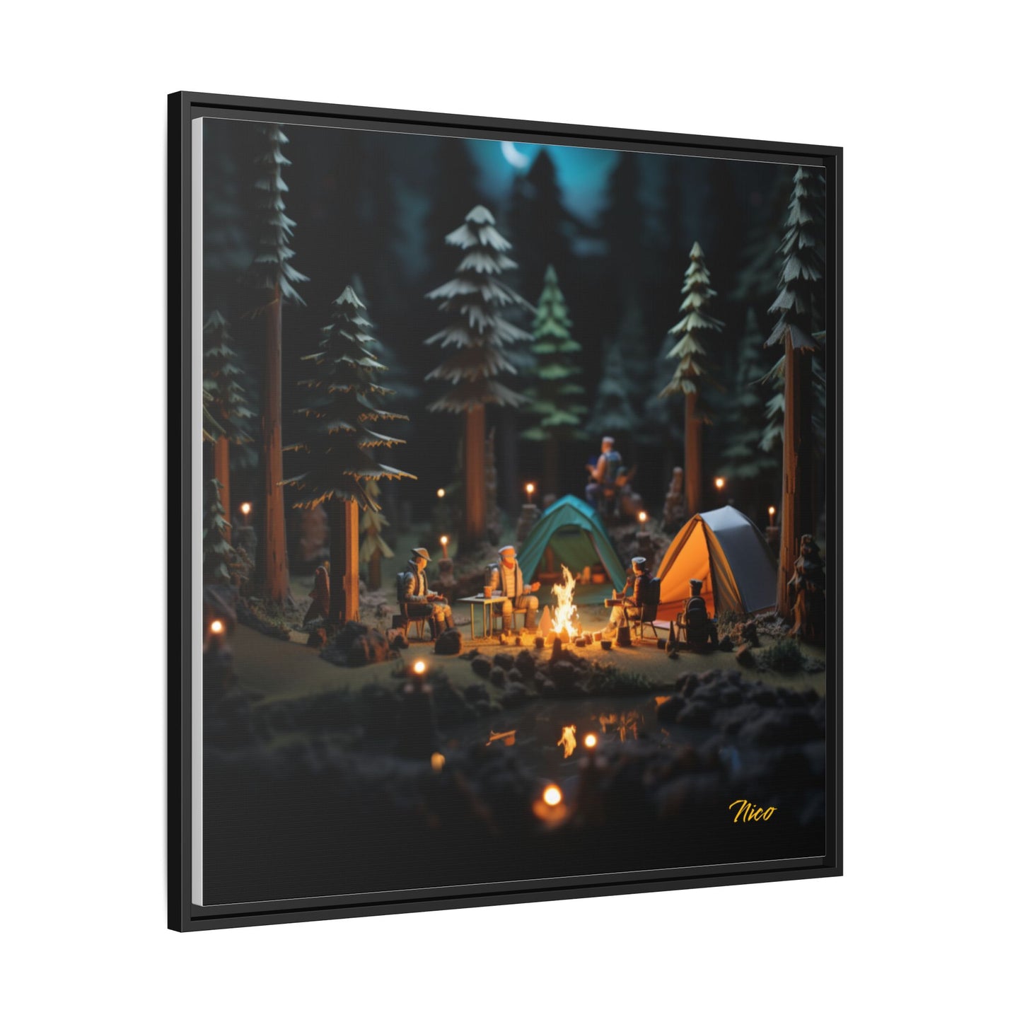 Under The Starry Skies Series Print #3 - Black Framed Canvas Print