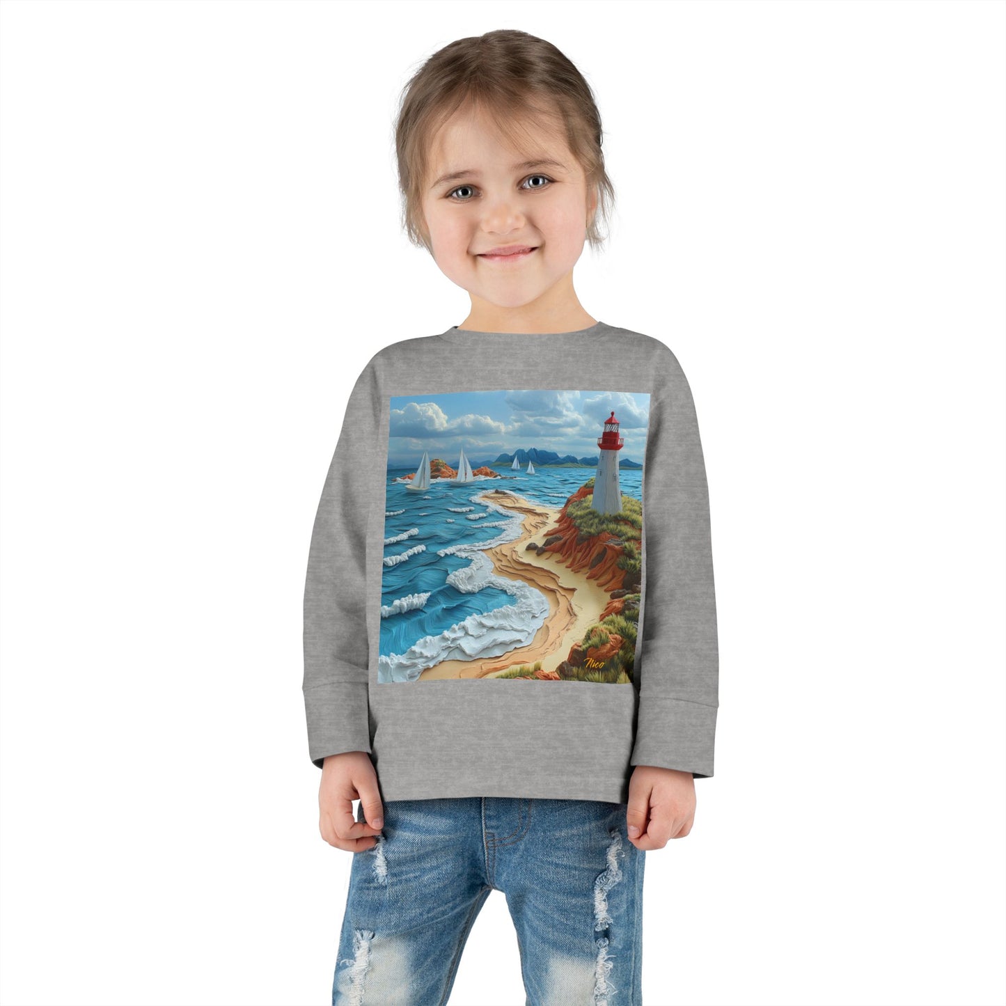 By The Seaside Series Print #4 Toddler Long Sleeve Tee