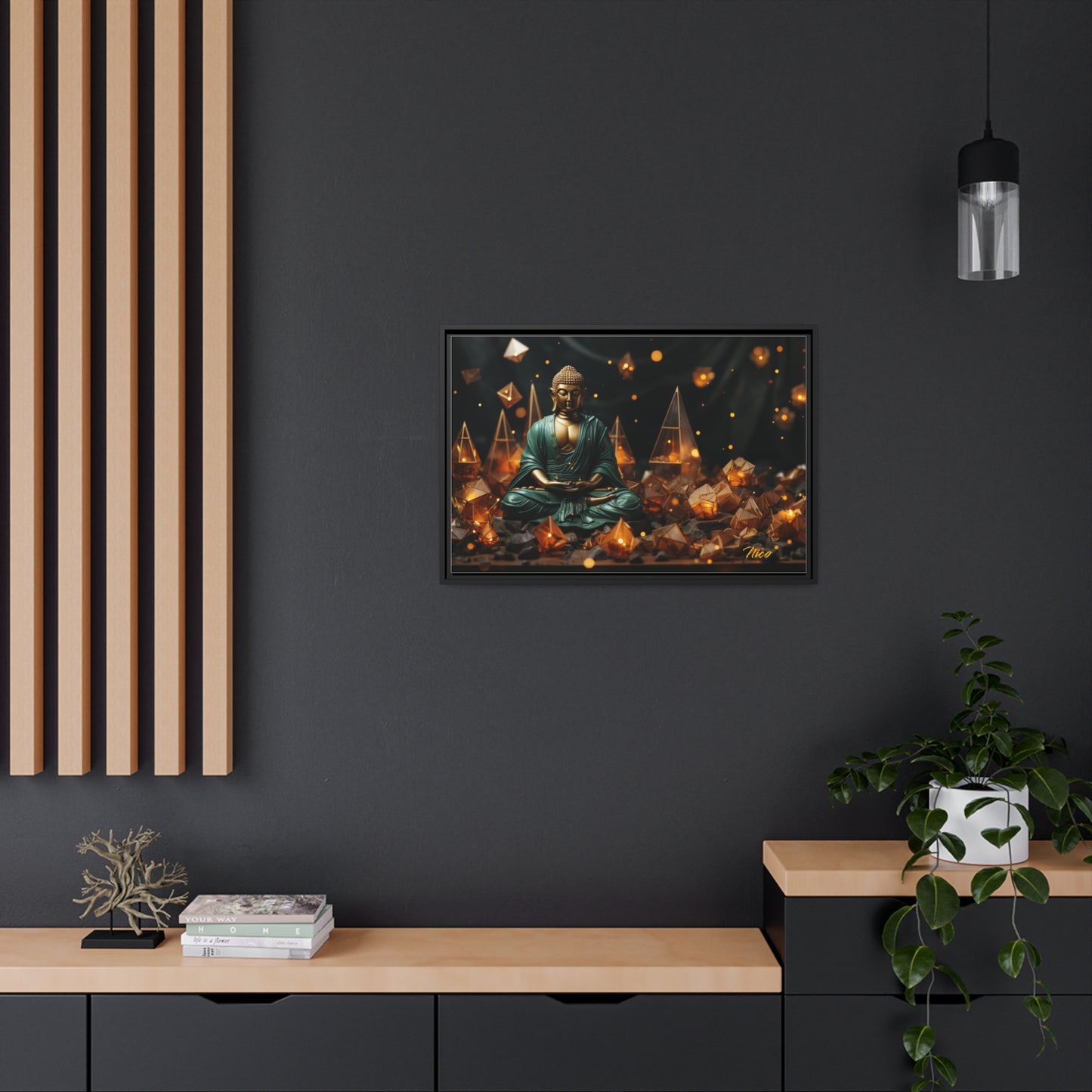 Ascending Buddha Series Print #4 - Black Framed Canvas Print