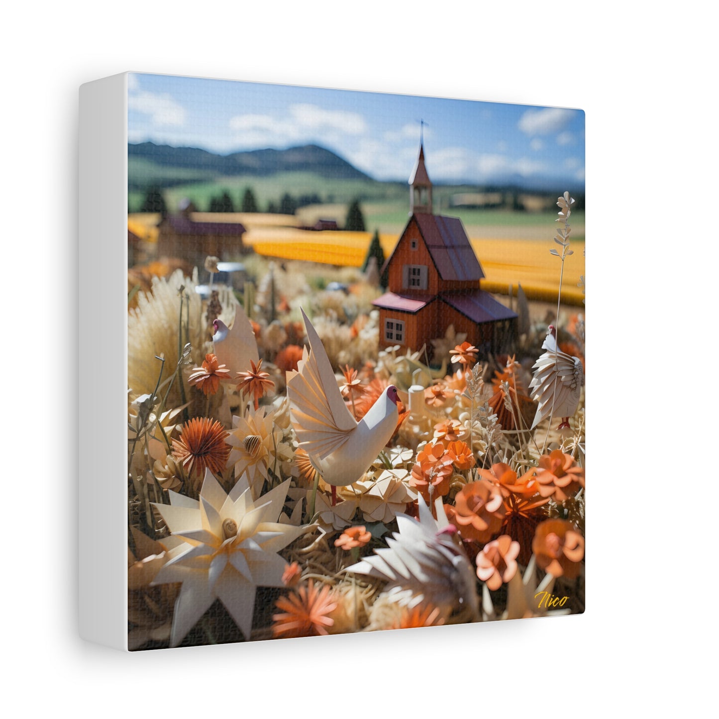 Meadow By The Farm Series Print #7 - Streched Matte Canvas Print, 1.25" Thick