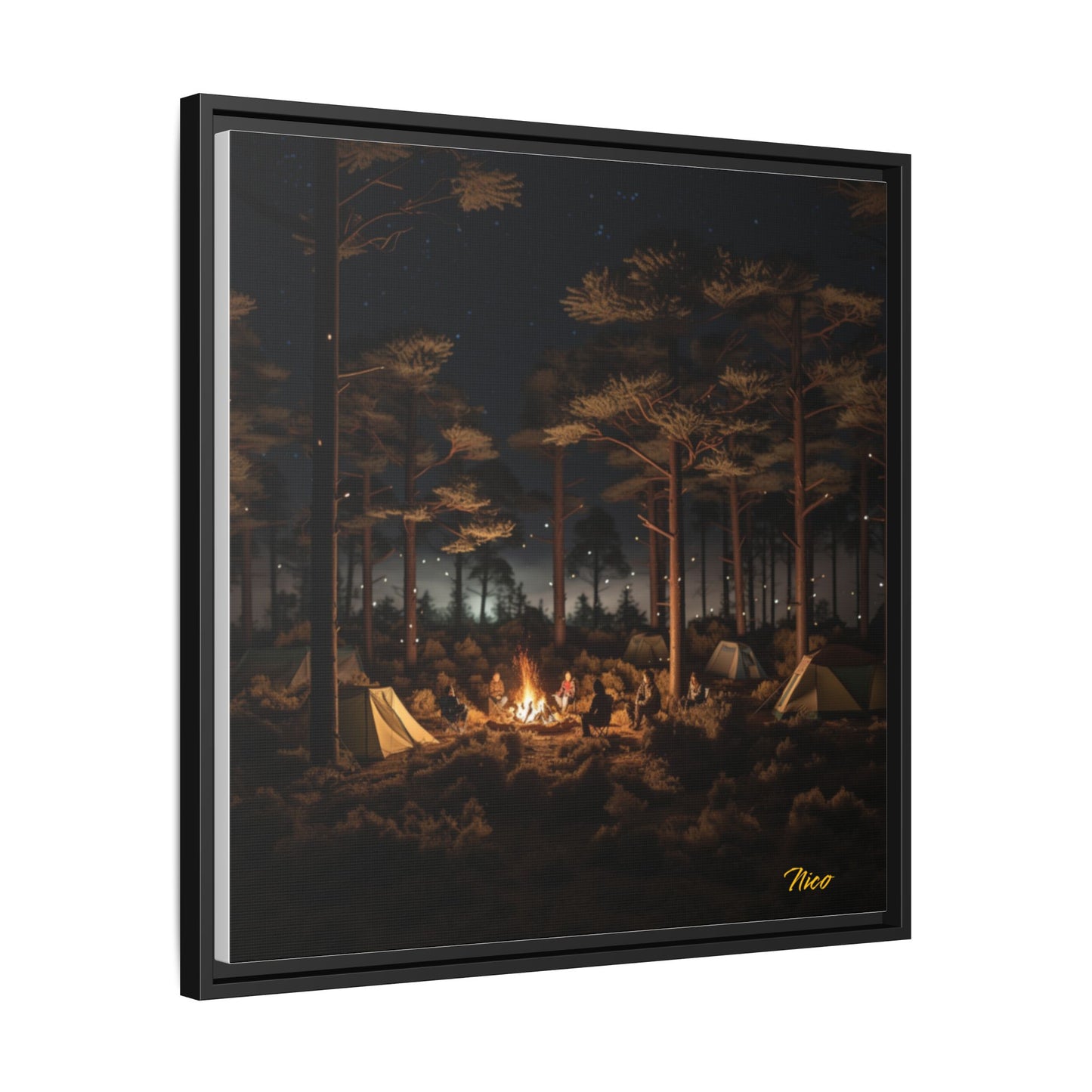 Under The Starry Skies Series Print #9 - Black Framed Canvas Print