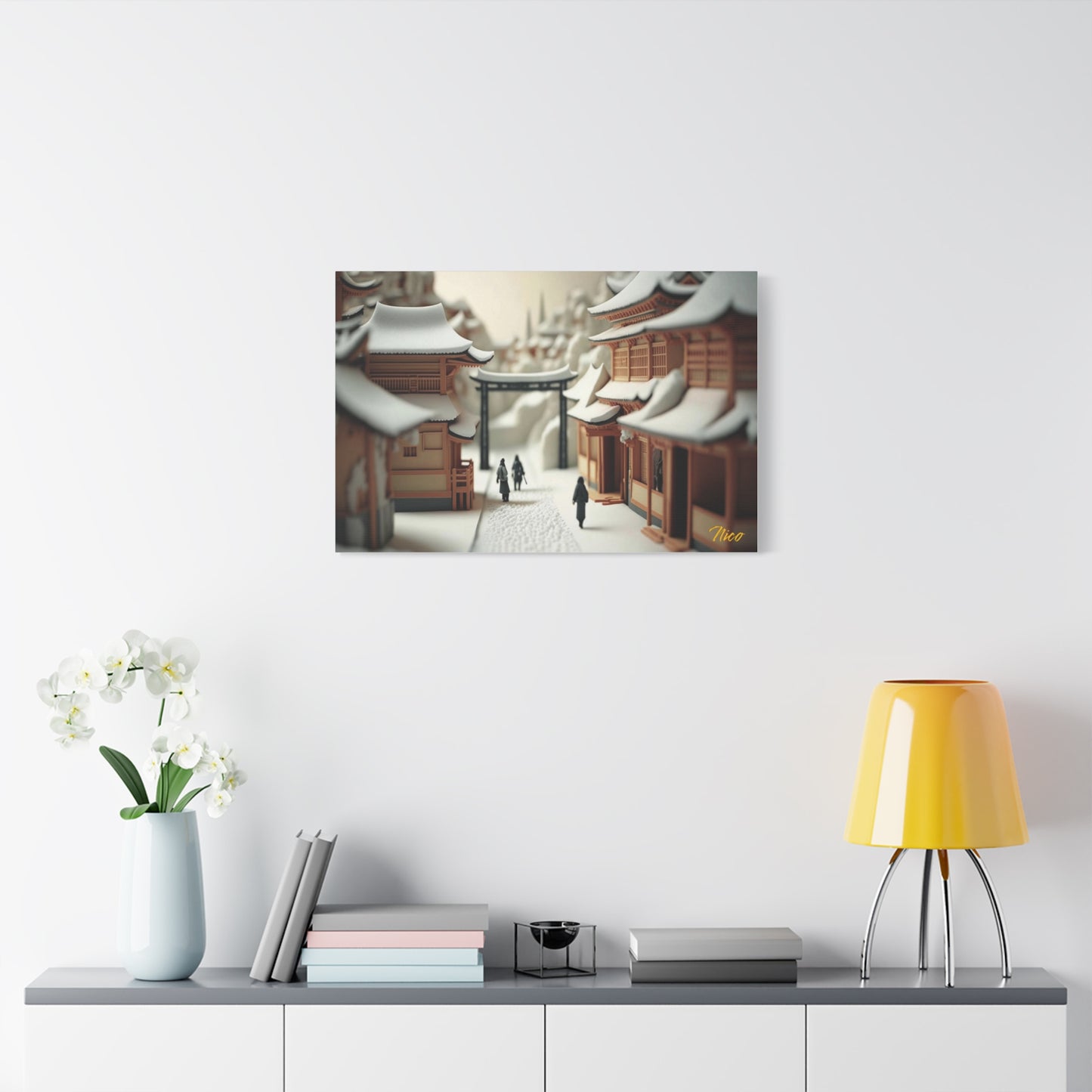 Asian Snow Series Print #2 - Streched Matte Extended Canvas Print, 1.25" Thick