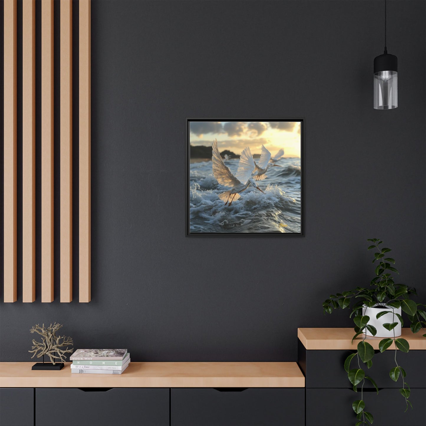 By The Seaside Series Print #10 - Black Framed Canvas Print