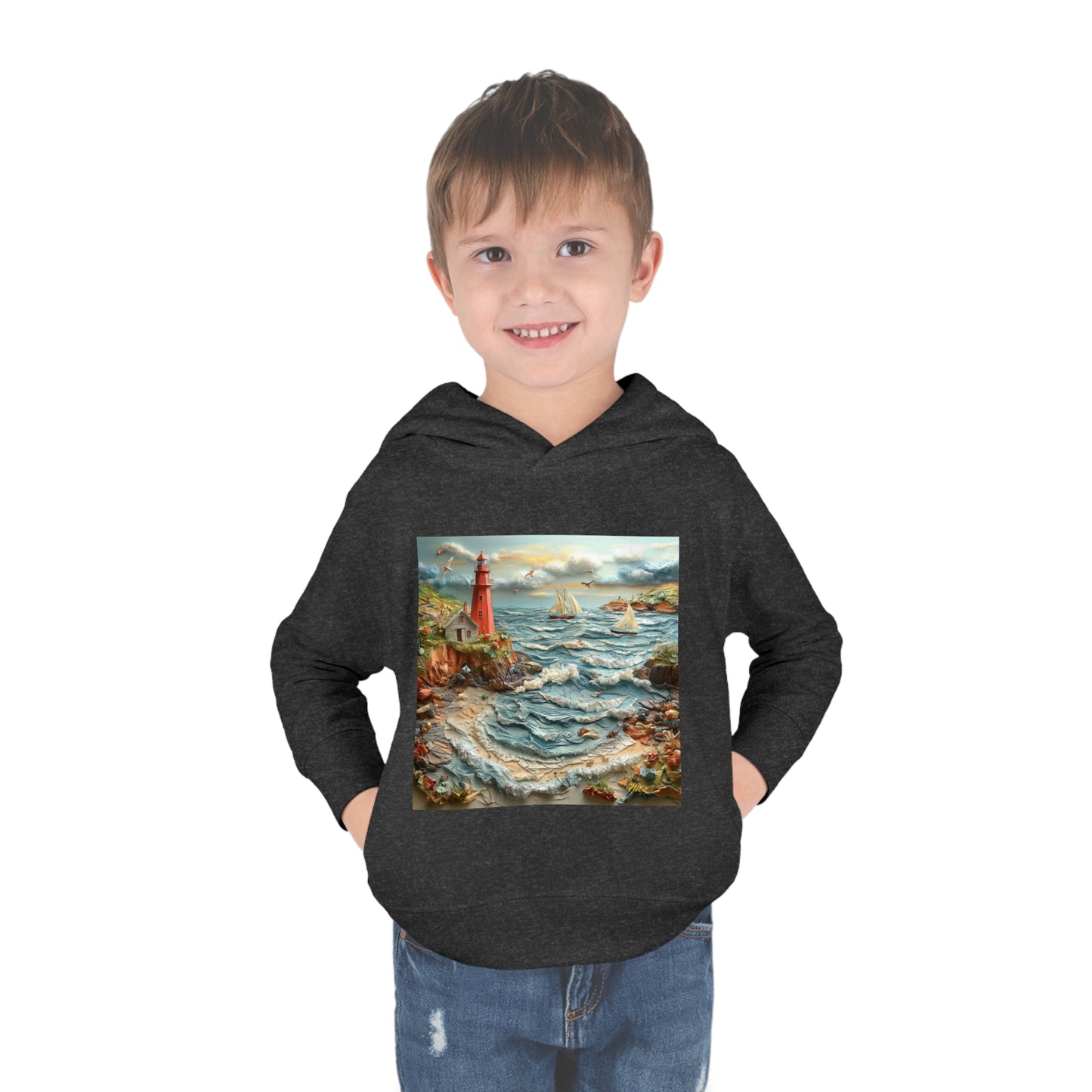 By The Seaside Series Print #2 Toddler Pullover Fleece Hoodie