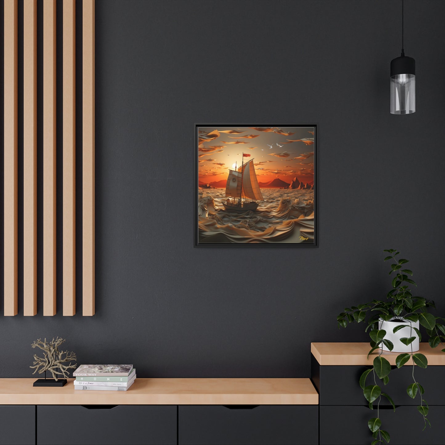 Into The Sunset Series Print #7 - Black Framed Canvas Print