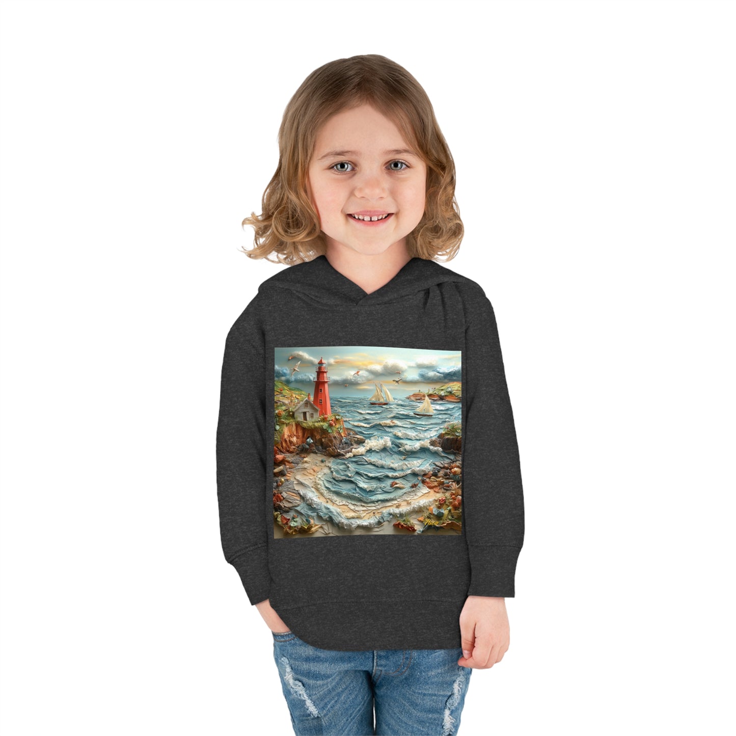 By The Seaside Series Print #2 Toddler Pullover Fleece Hoodie