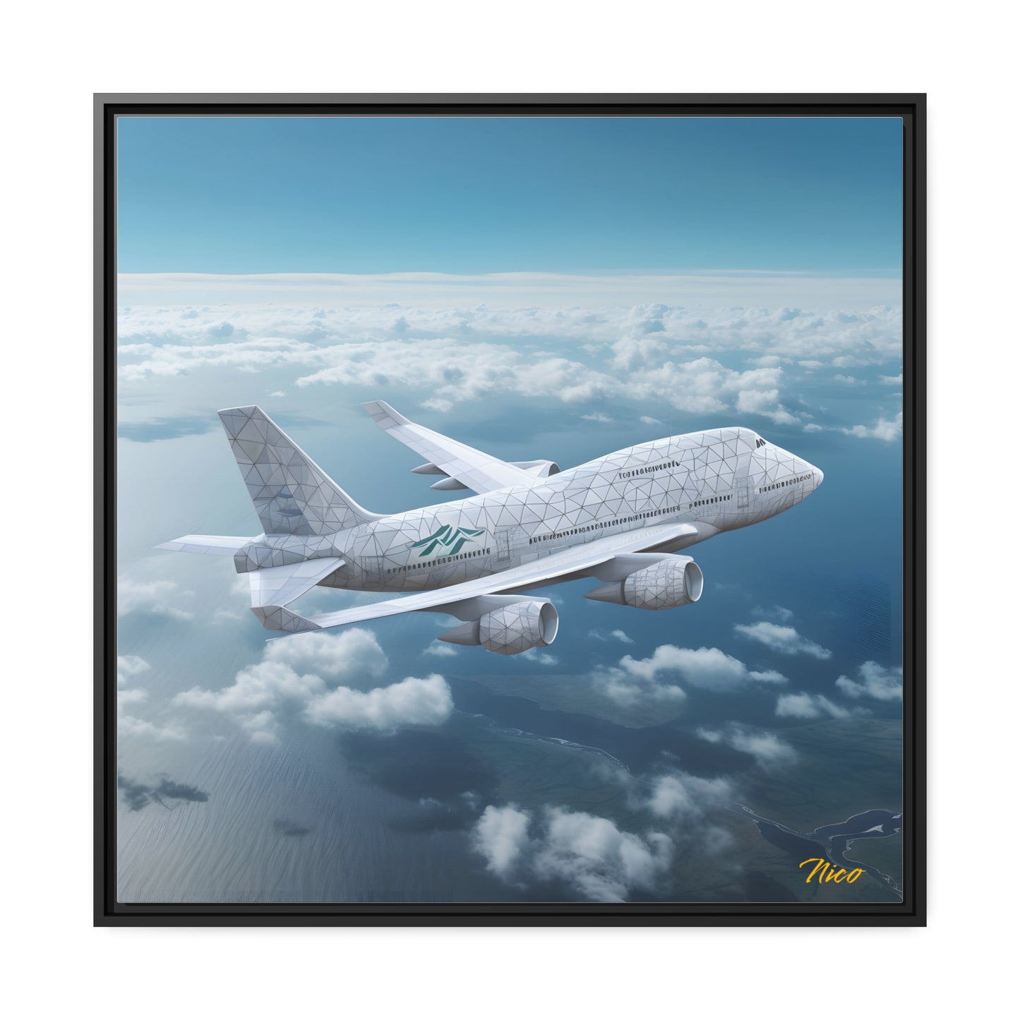 Frequent Flyer Miles Series Print #3 - Black Framed Canvas Print