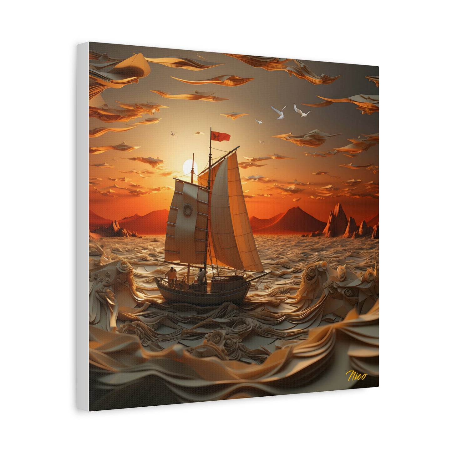 Into The Sunset Series Print #7 - Streched Matte Canvas Print, 1.25" Thick