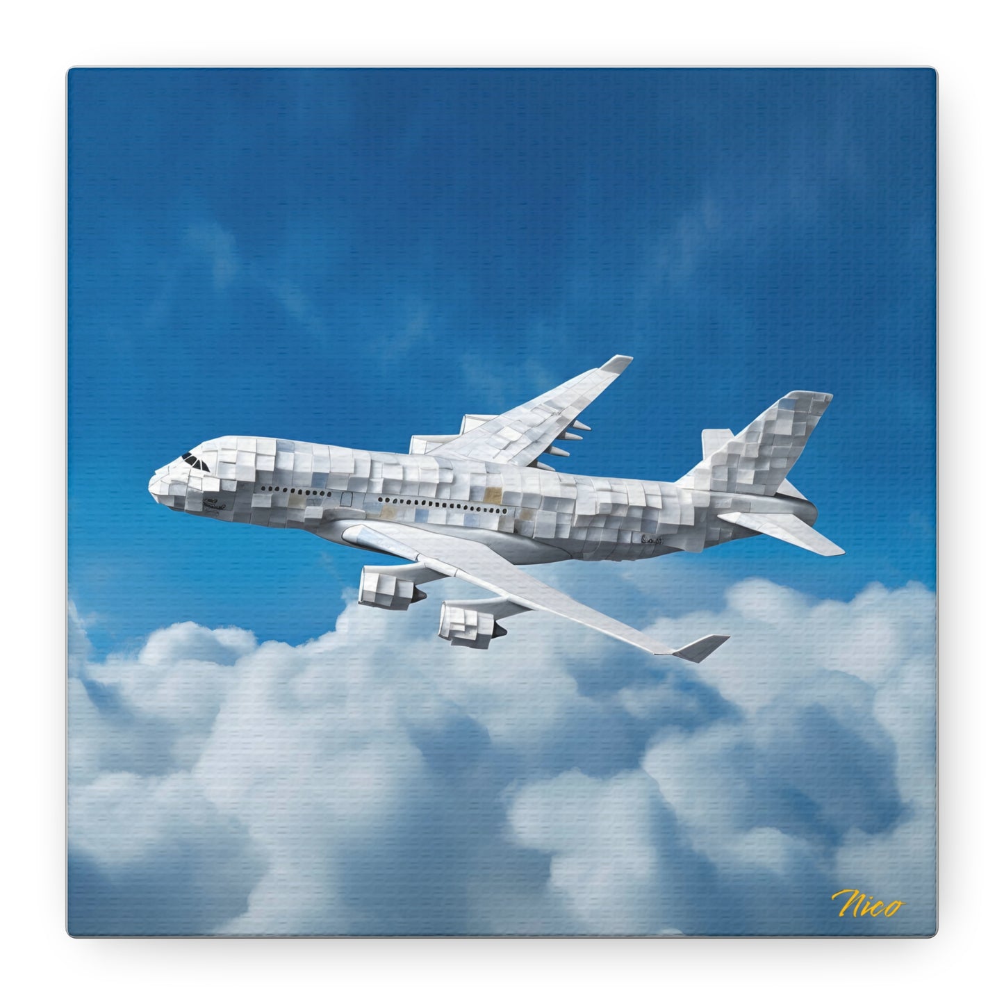 Frequent Flyer Miles Series Print #5 - Streched Matte Canvas Print, 1.25" Thick