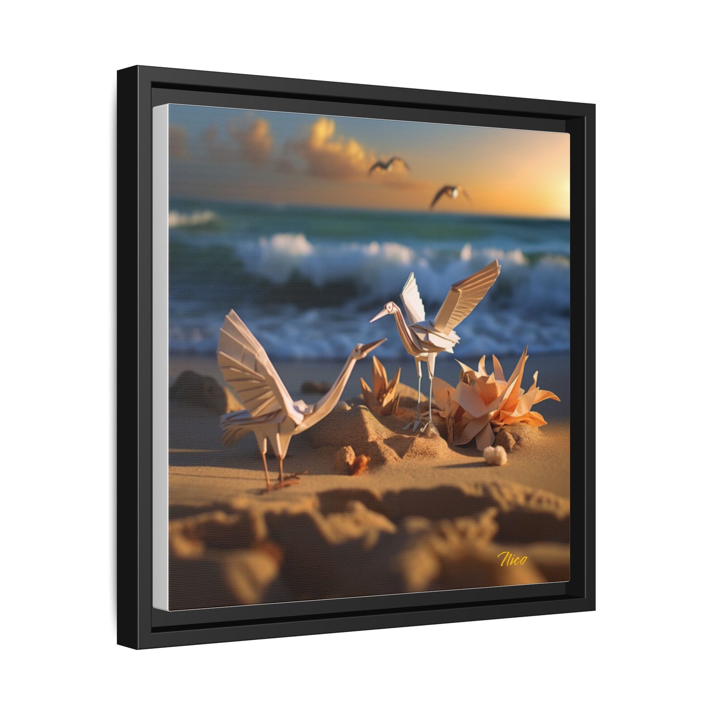 By The Seaside Series Print #3 - Black Framed Canvas Print