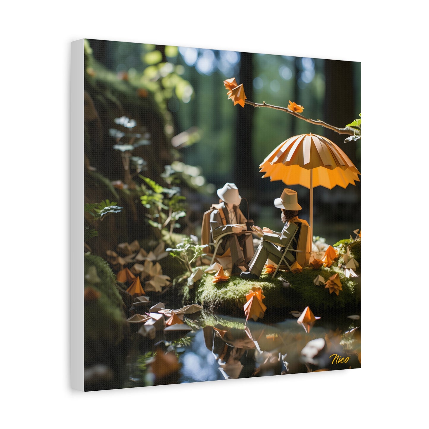 Relaxing By The Brook Series Print #2 - Streched Matte Canvas Print, 1.25" Thick