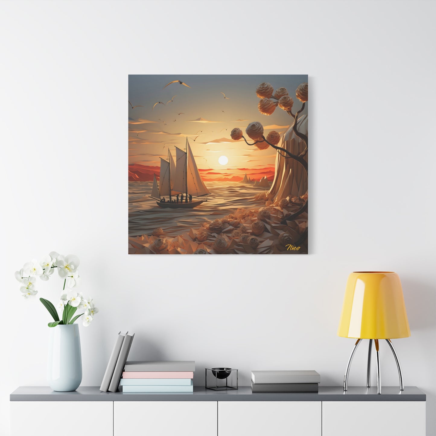 Into The Sunset Series Print #10 - Streched Matte Canvas Print, 1.25" Thick