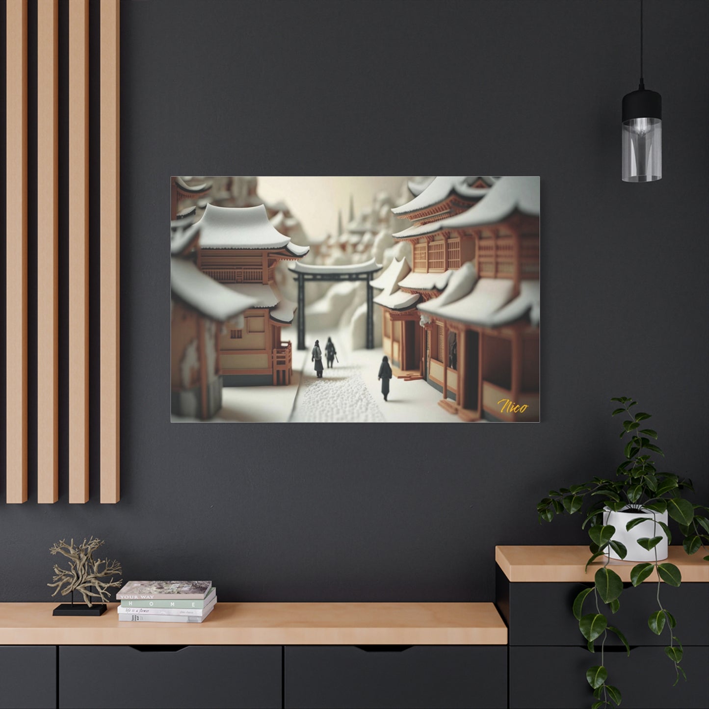 Asian Snow Series Print #2 - Streched Matte Extended Canvas Print, 1.25" Thick