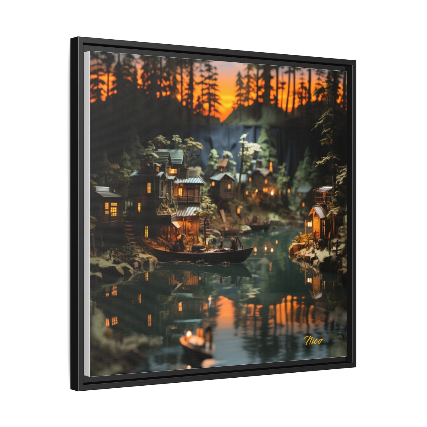 Born On A Bayou Series Print #2 - Black Framed Canvas Print