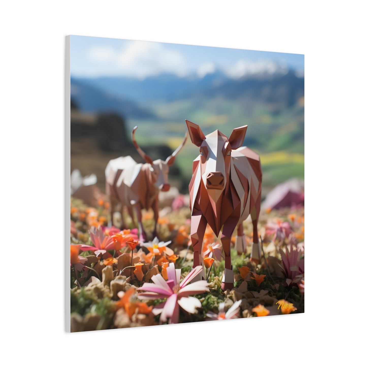 Meadow By The Farm Series Print #1 - Streched Matte Canvas Print, 1.25" Thick