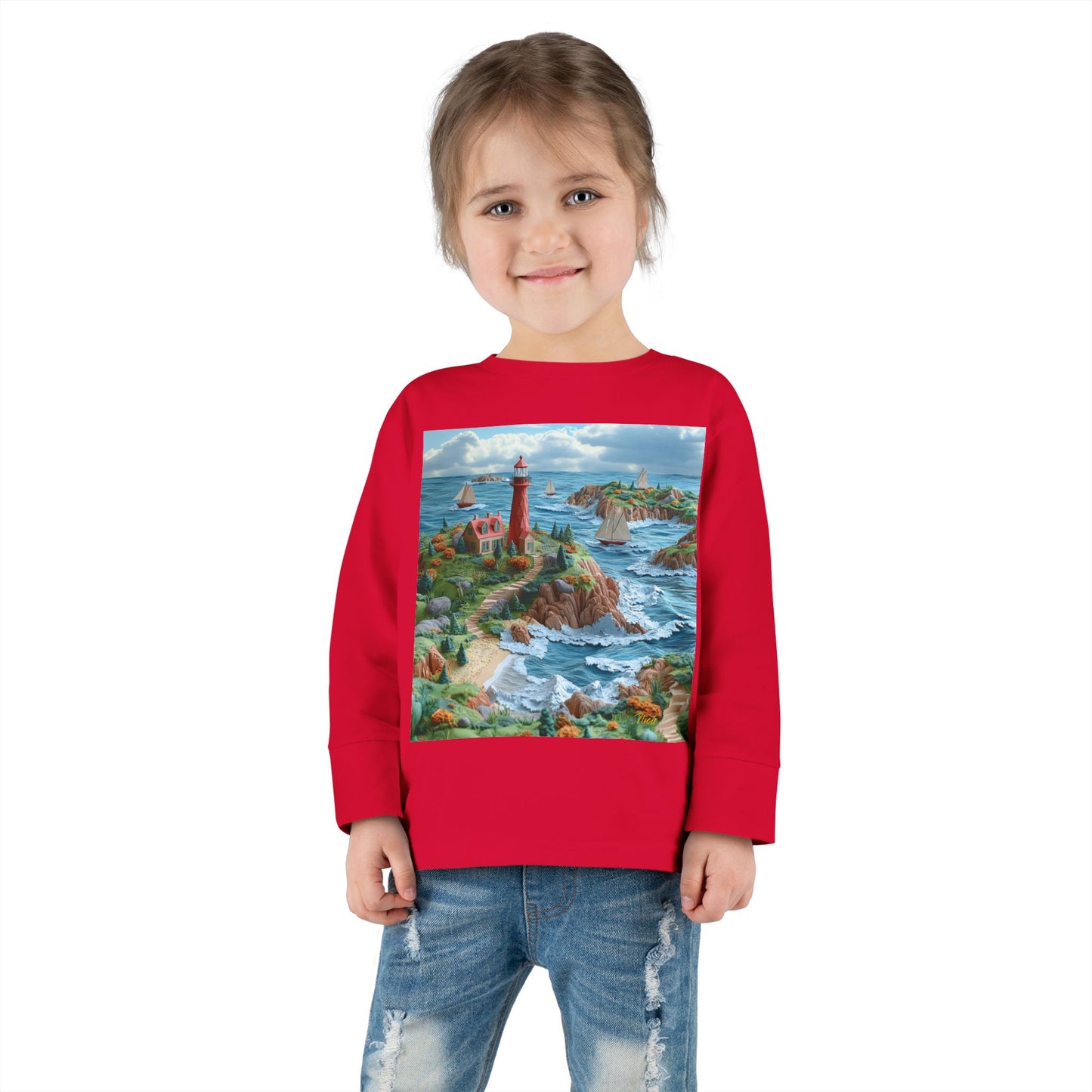 By The Seaside Series Print #6 Toddler Long Sleeve Tee