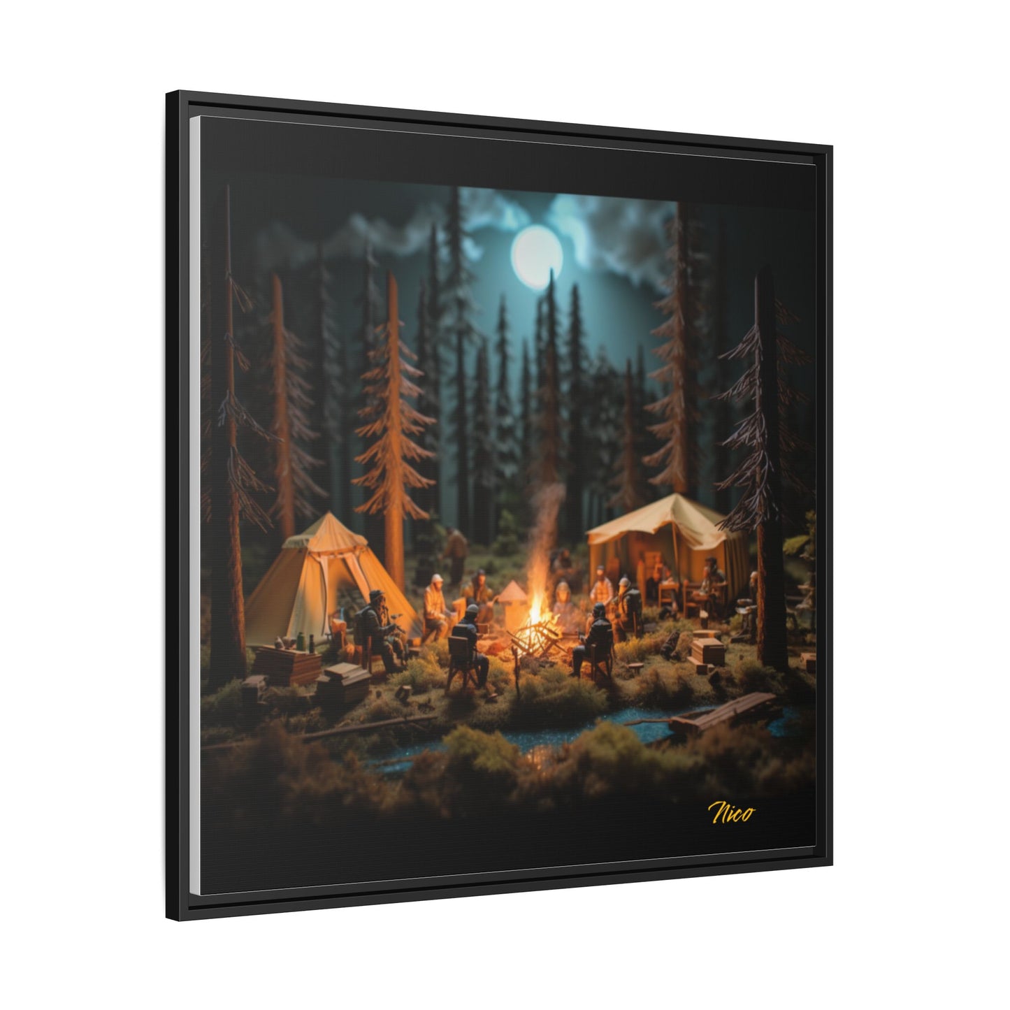 Under The Starry Skies Series Print #8 - Black Framed Canvas Print