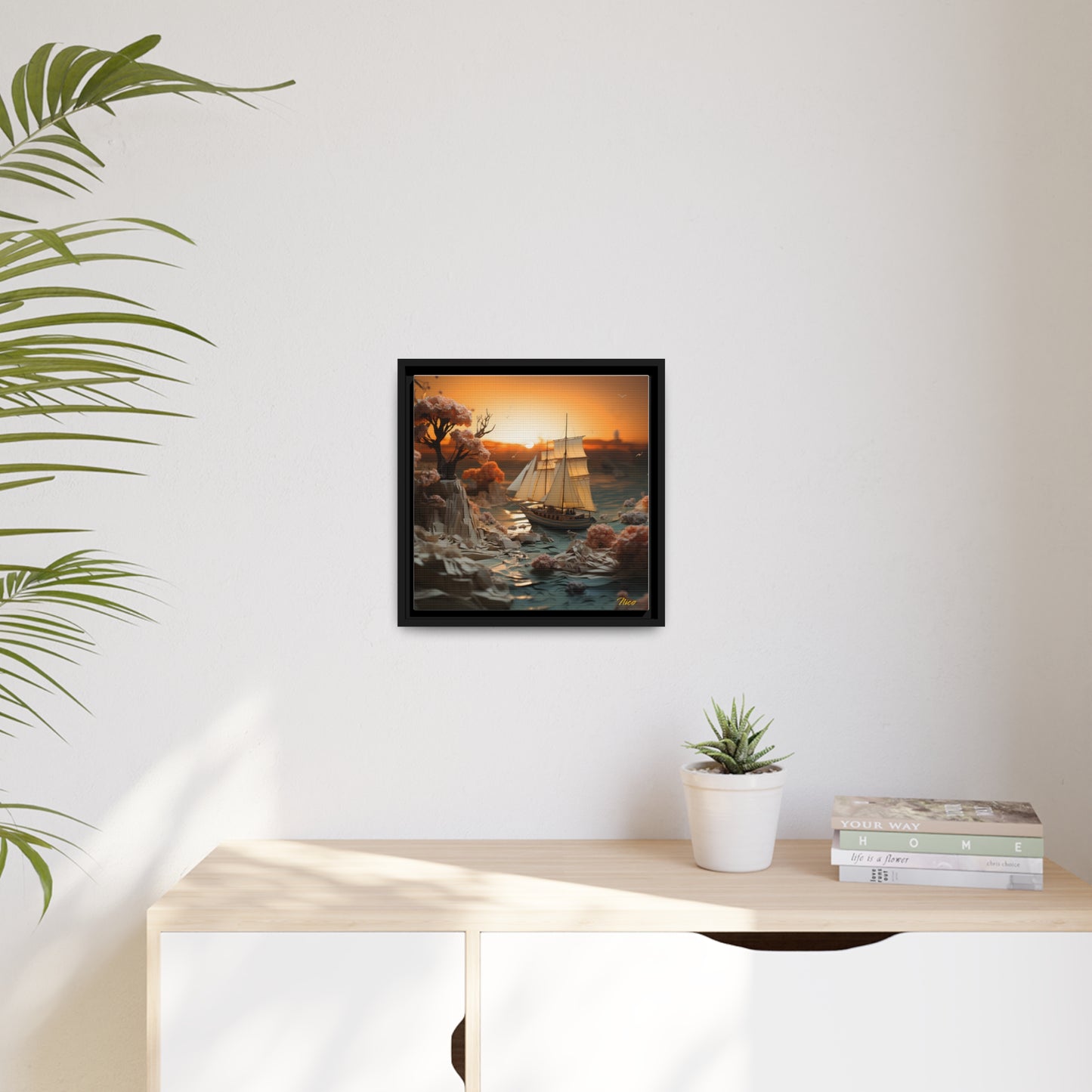 Into The Sunset Series Print #3 - Black Framed Canvas Print