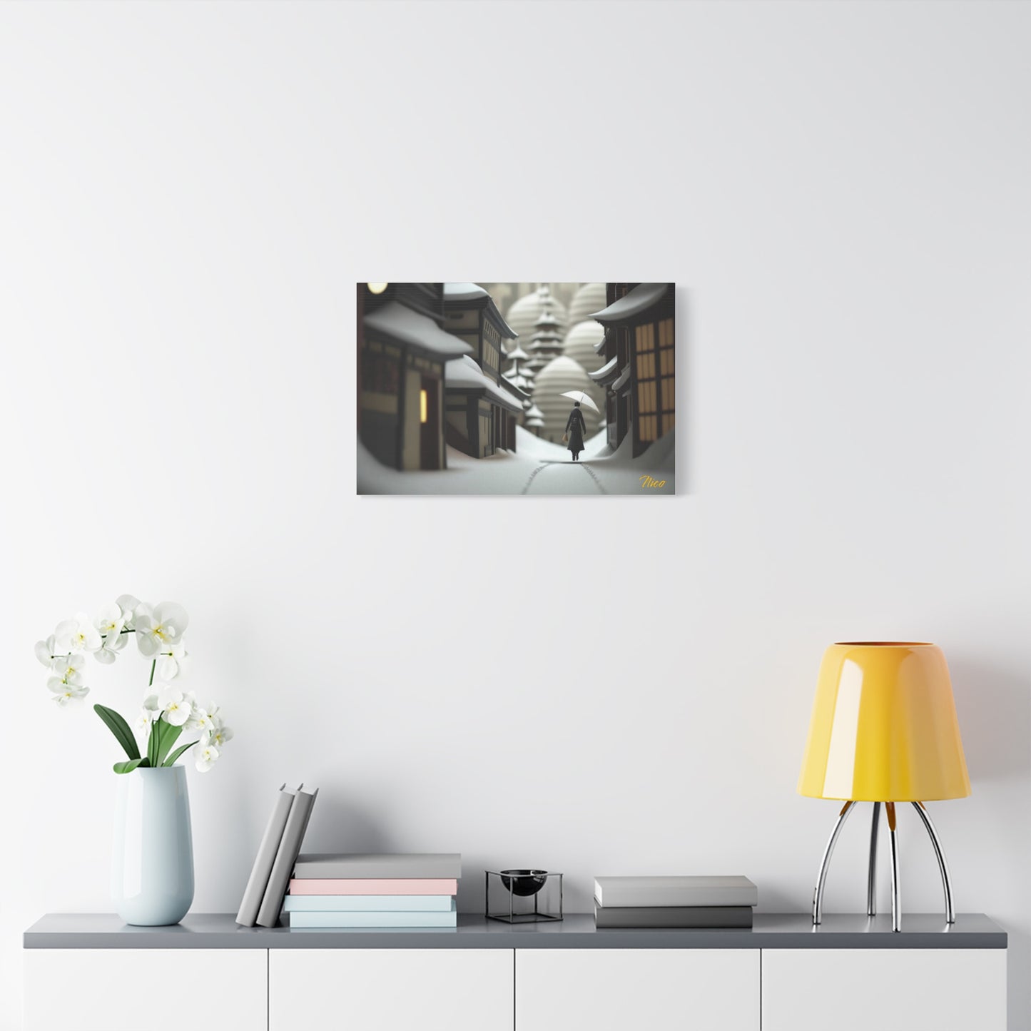 Asian Snow Series Print #4 - Streched Matte Extended Canvas Print, 1.25" Thick