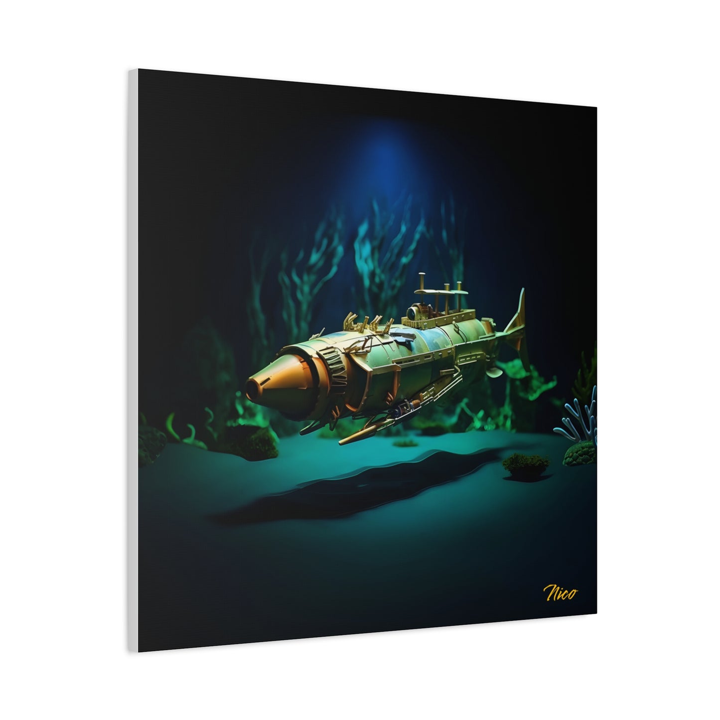 20,000 Leagues Under The Sea Series Print #6 - Streched Matte Canvas Print, 1.25" Thick