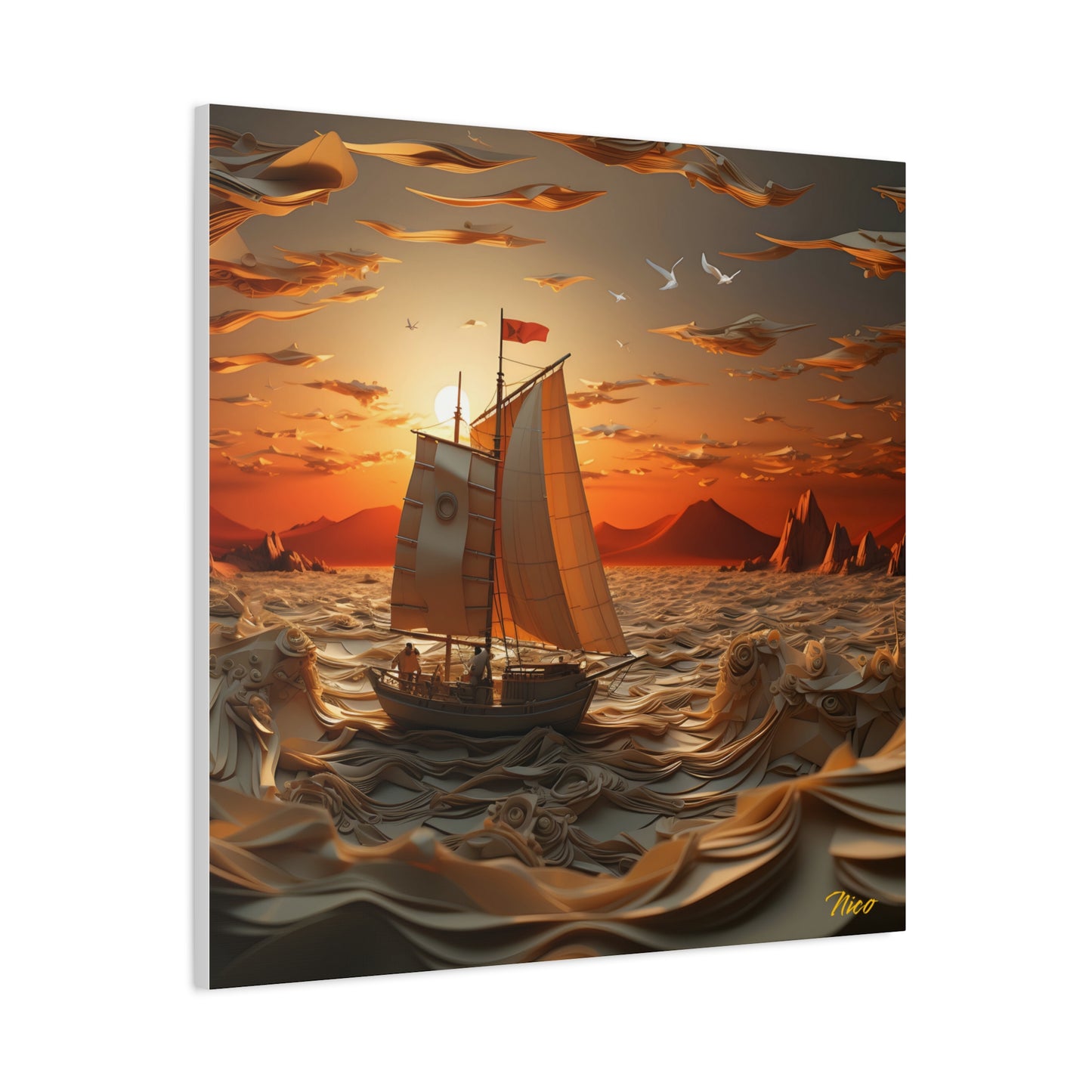 Into The Sunset Series Print #7 - Streched Matte Canvas Print, 1.25" Thick