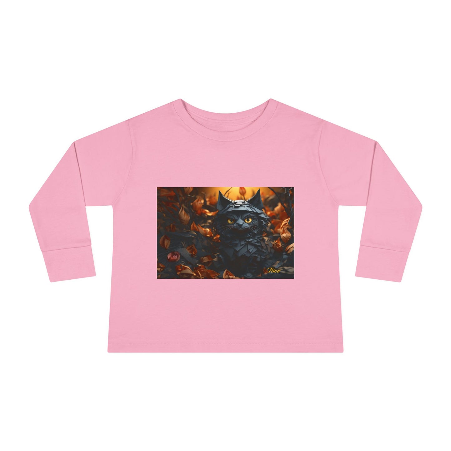 Halloween 2024 Series Print #2 "The Kitty Of Evil!" Toddler Long Sleeve Tee