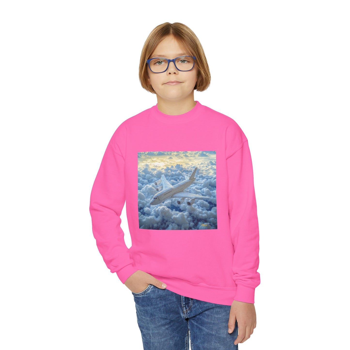 Frequent Flyer Miles Series Print #10 Youth Crewneck Sweatshirt