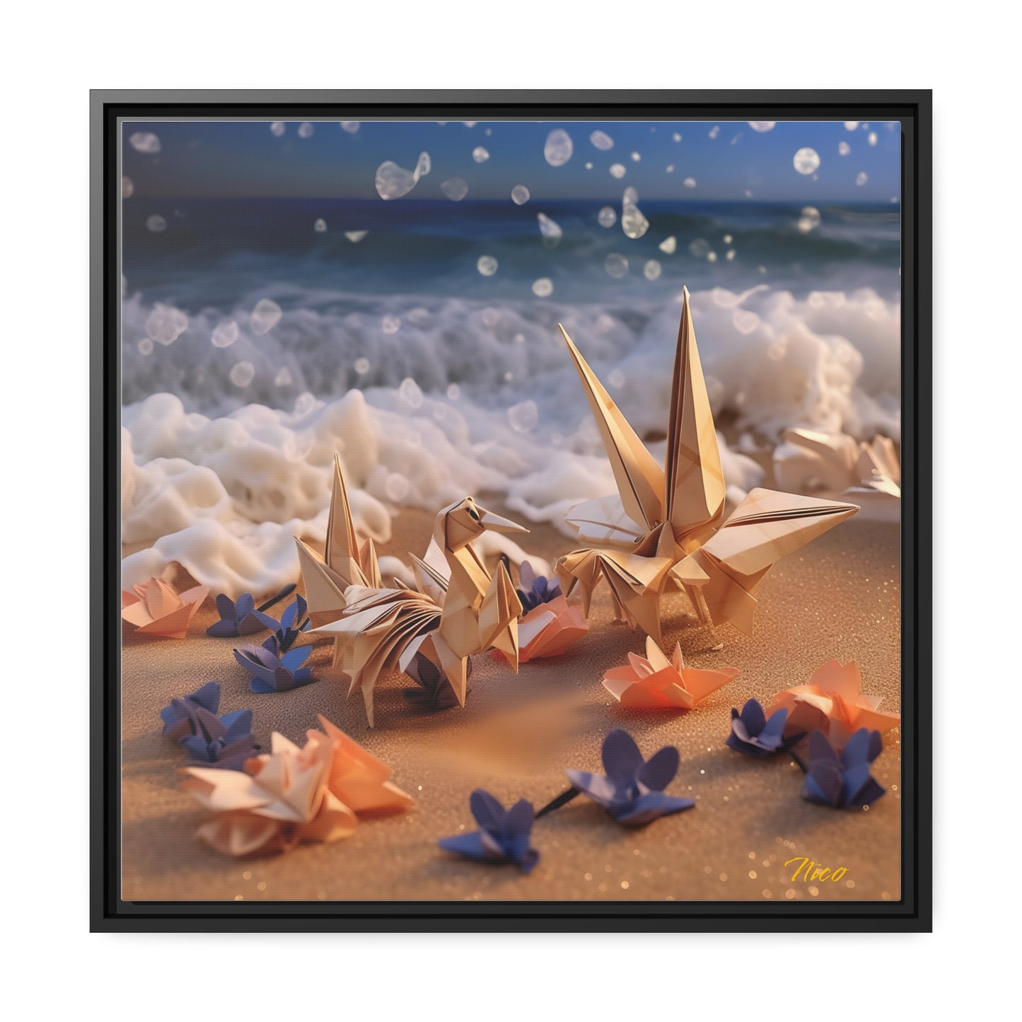 By The Seaside Series Print #10 - Black Framed Canvas Print