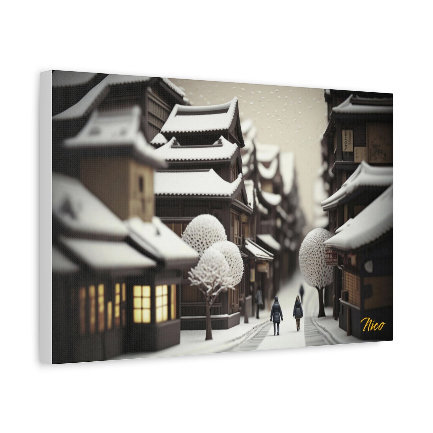 Asian Snow Series Print #7 - Streched Matte Extended Canvas Print, 1.25" Thick