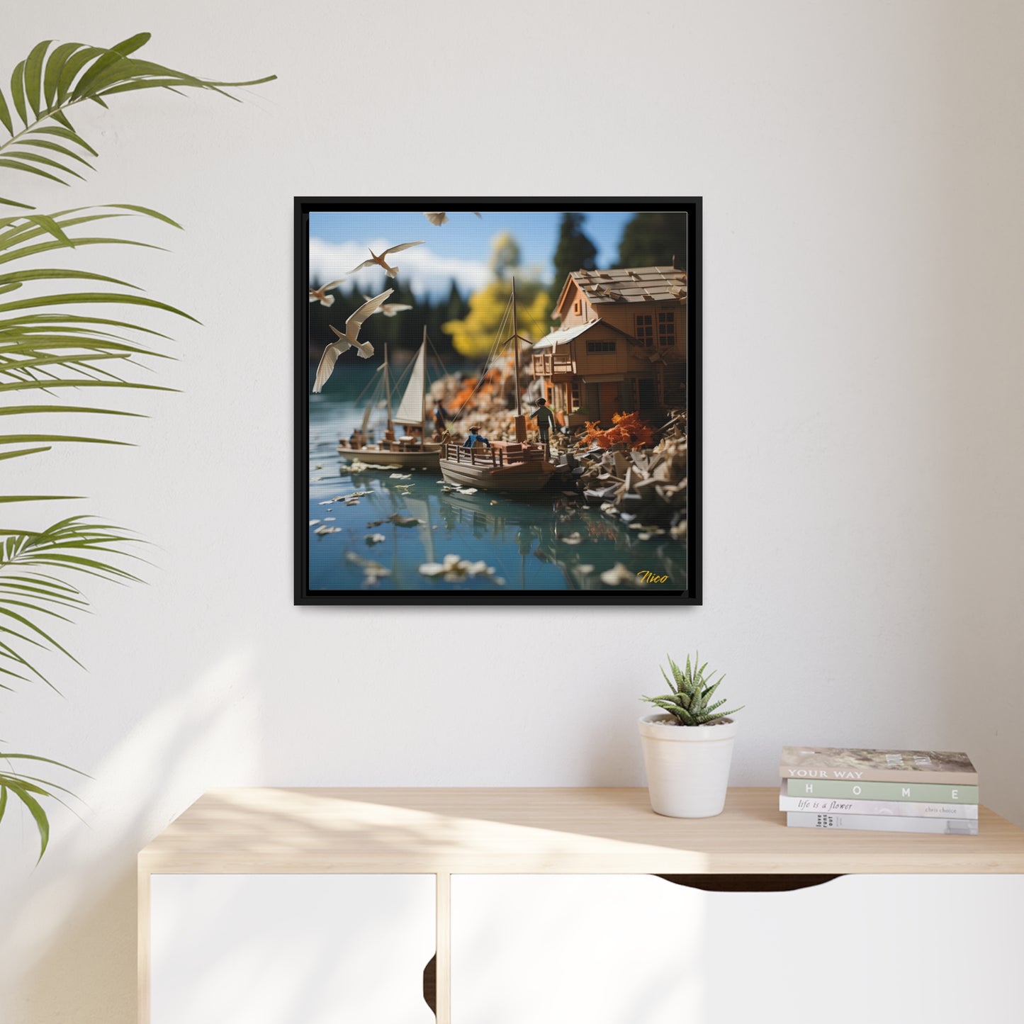 On The Docks By The Bay Series Print #8 - Black Framed Canvas Print