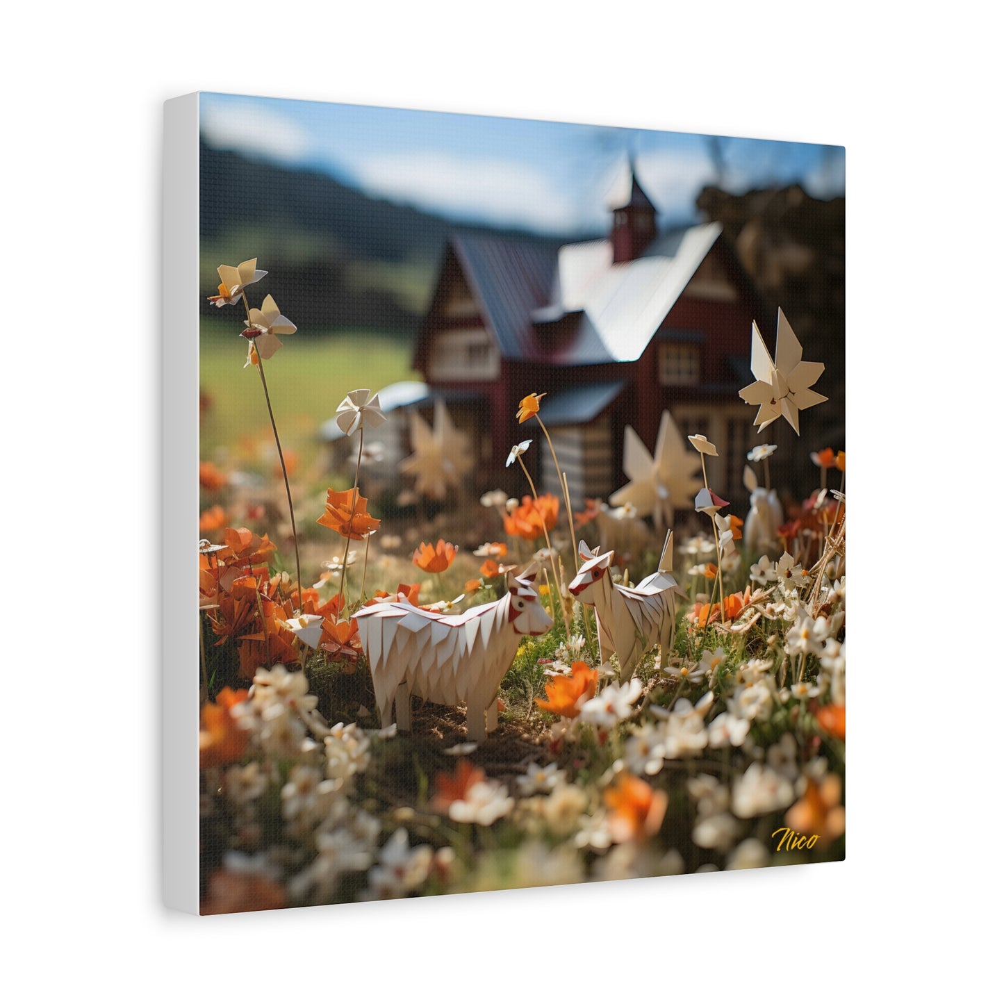 Meadow By The Farm Series Print #10 - Streched Matte Canvas Print, 1.25" Thick