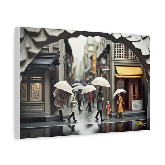 Oriental Rain Series Print #1 - Streched Matte Extended Canvas Print, 1.25" Thick