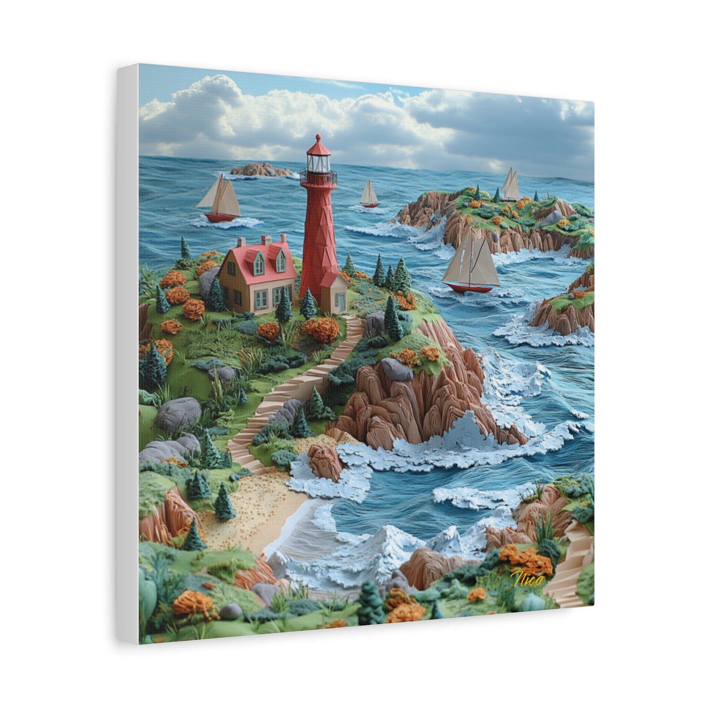 By The Seaside Series Print #6 - Streched Matte Canvas Print, 1.25" Thick