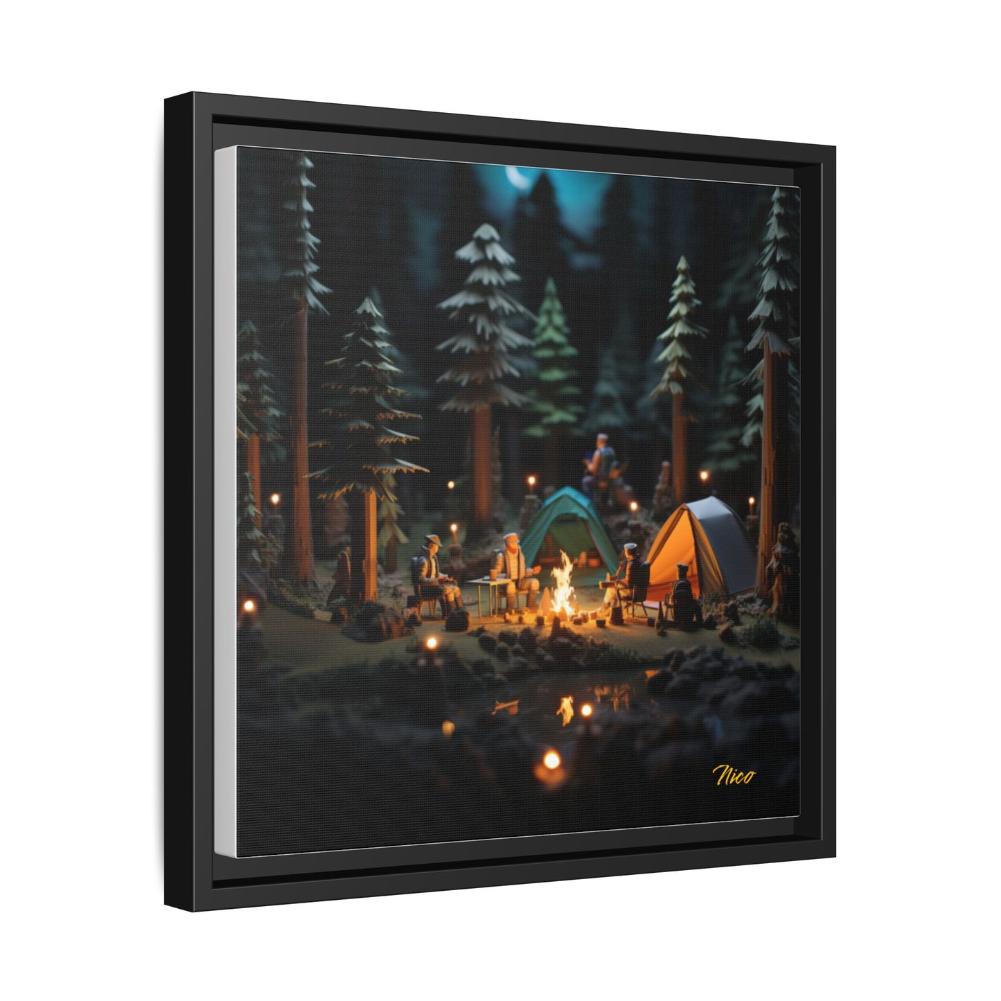 Under The Starry Skies Series Print #3 - Black Framed Canvas Print