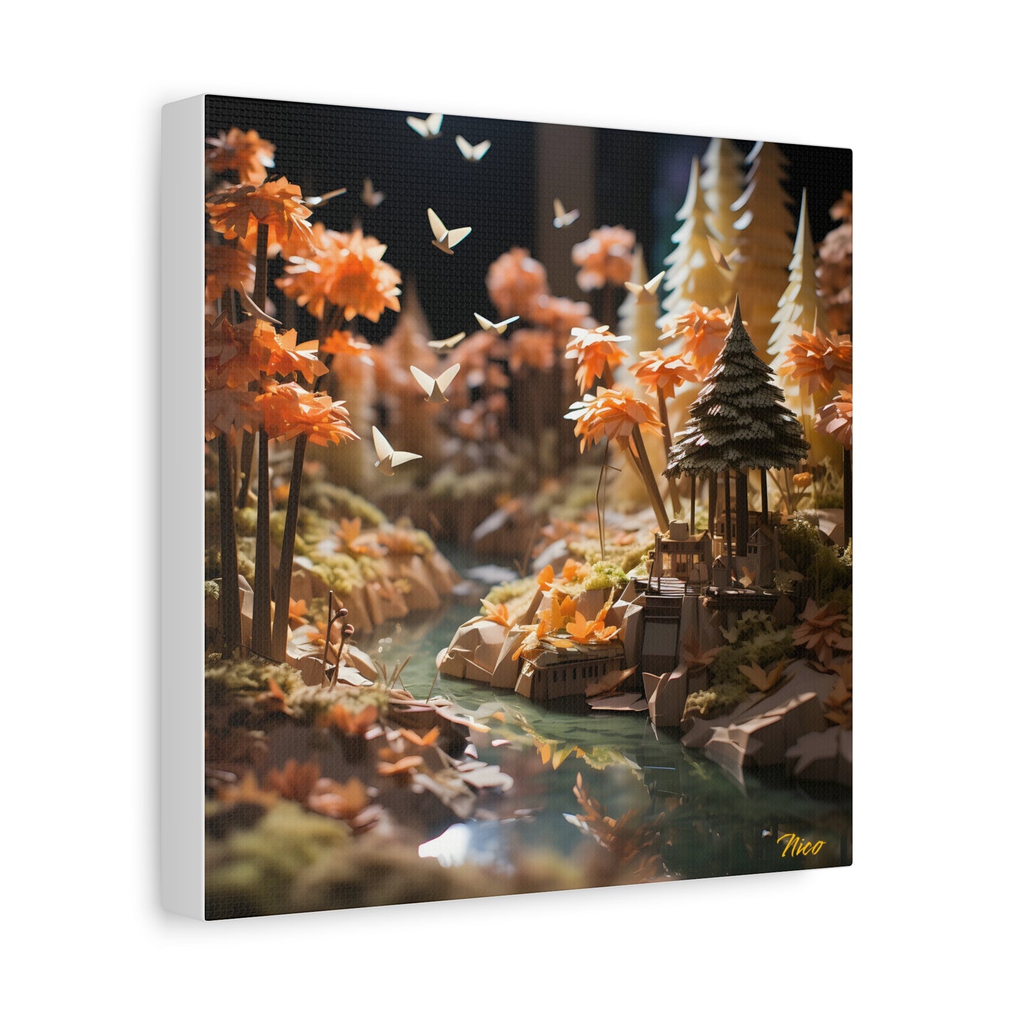 Relaxing By The Brook Series Print #3 - Streched Matte Canvas Print, 1.25" Thick