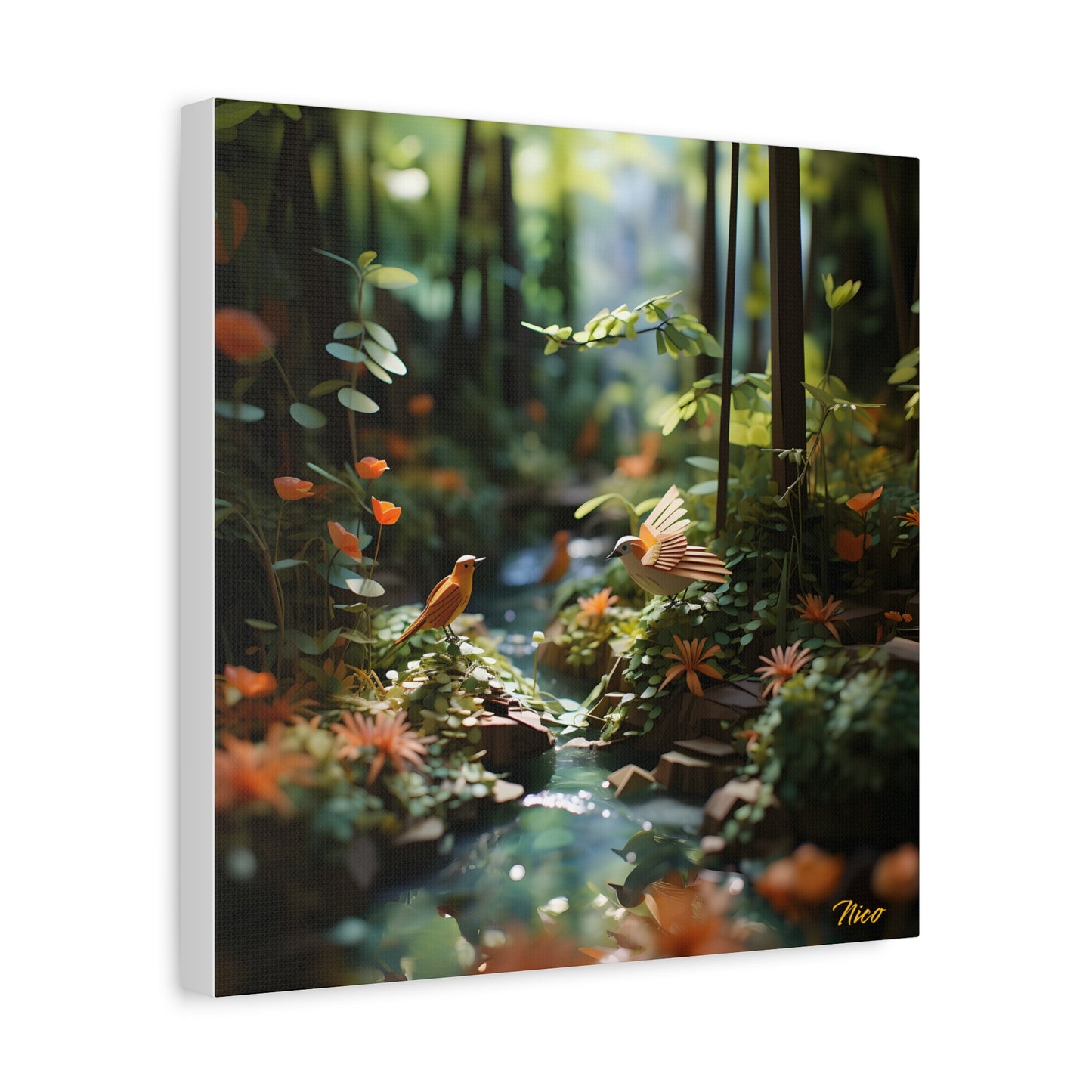 Relaxing By The Brook Series Print #6 - Streched Matte Canvas Print, 1.25" Thick