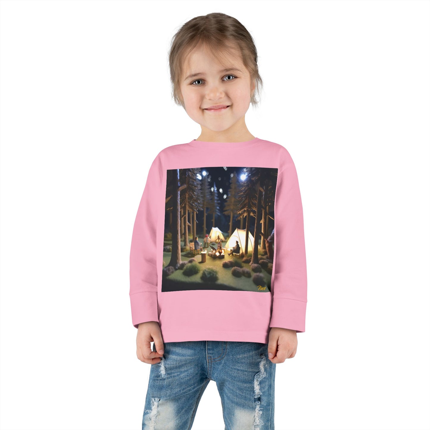 Under The Starry Skies Series Print #7 Toddler Long Sleeve Tee