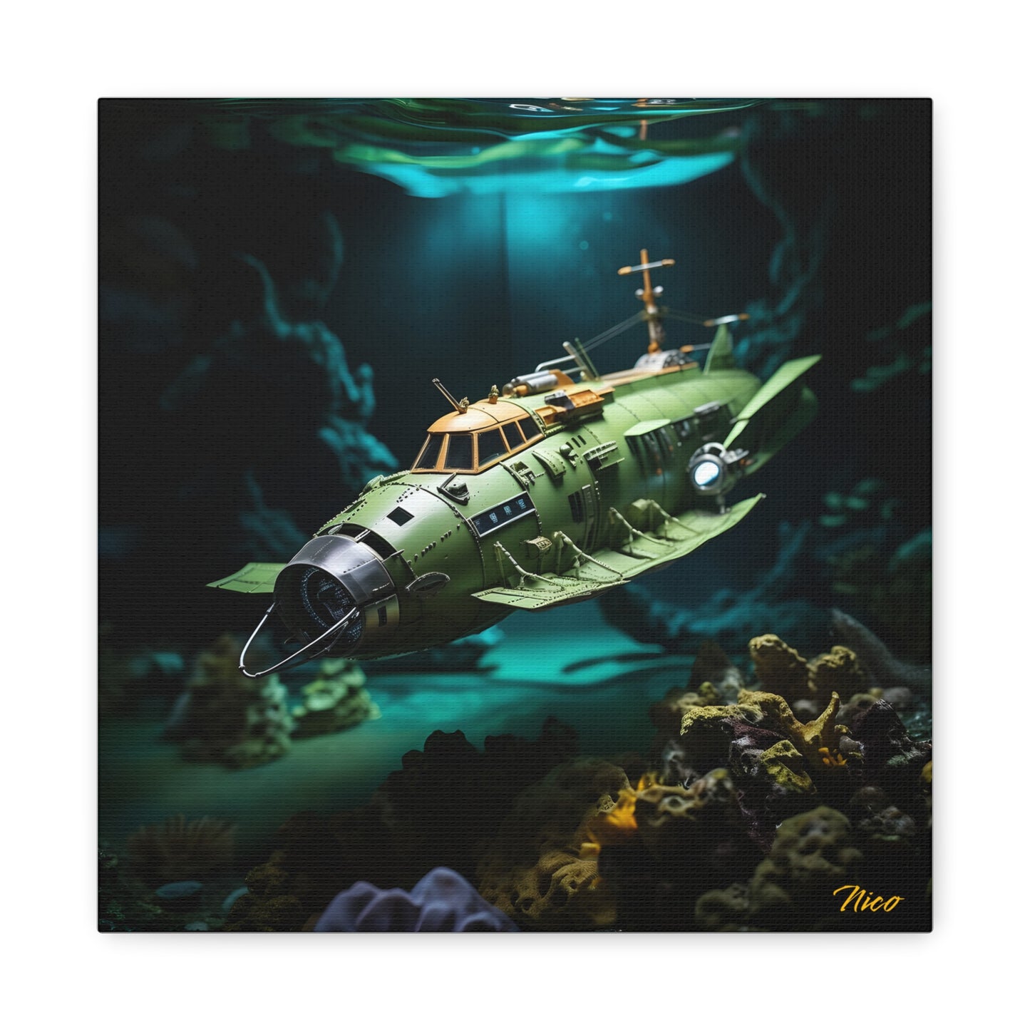 20,000 Leagues Under The Sea Series Print #10 - Streched Matte Canvas Print, 1.25" Thick