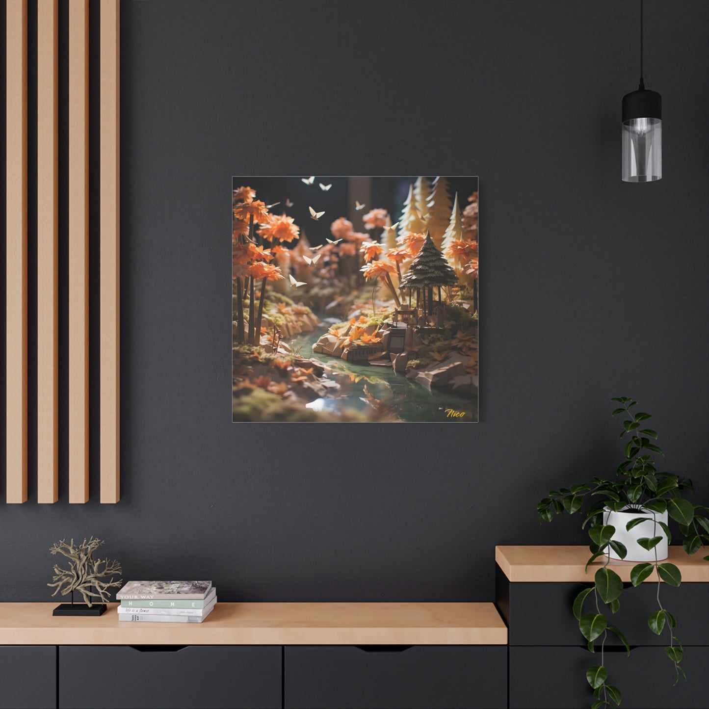 Relaxing By The Brook Series Print #3 - Streched Matte Canvas Print, 1.25" Thick