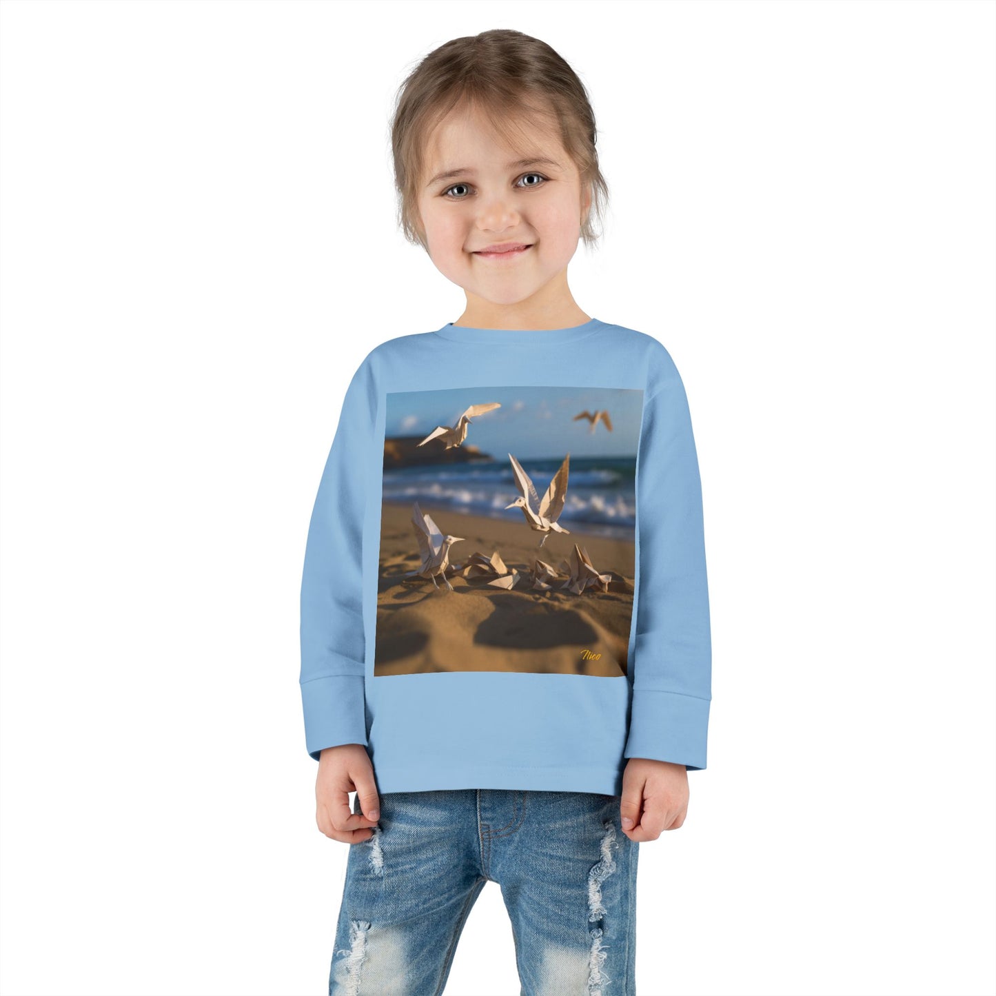 By The Seaside Series Print #7 Toddler Long Sleeve Tee