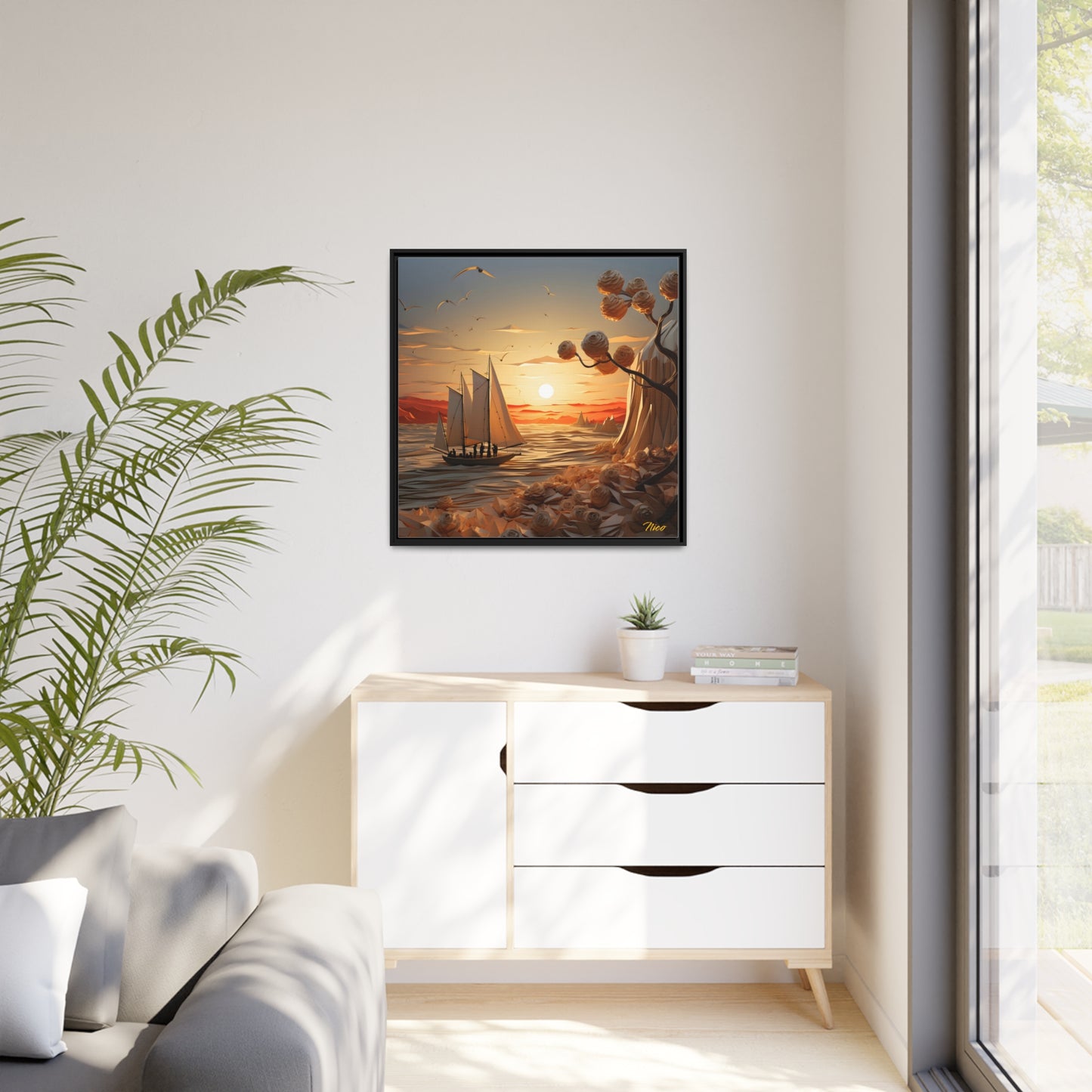 Into The Sunset Series Print #10 - Black Framed Canvas Print