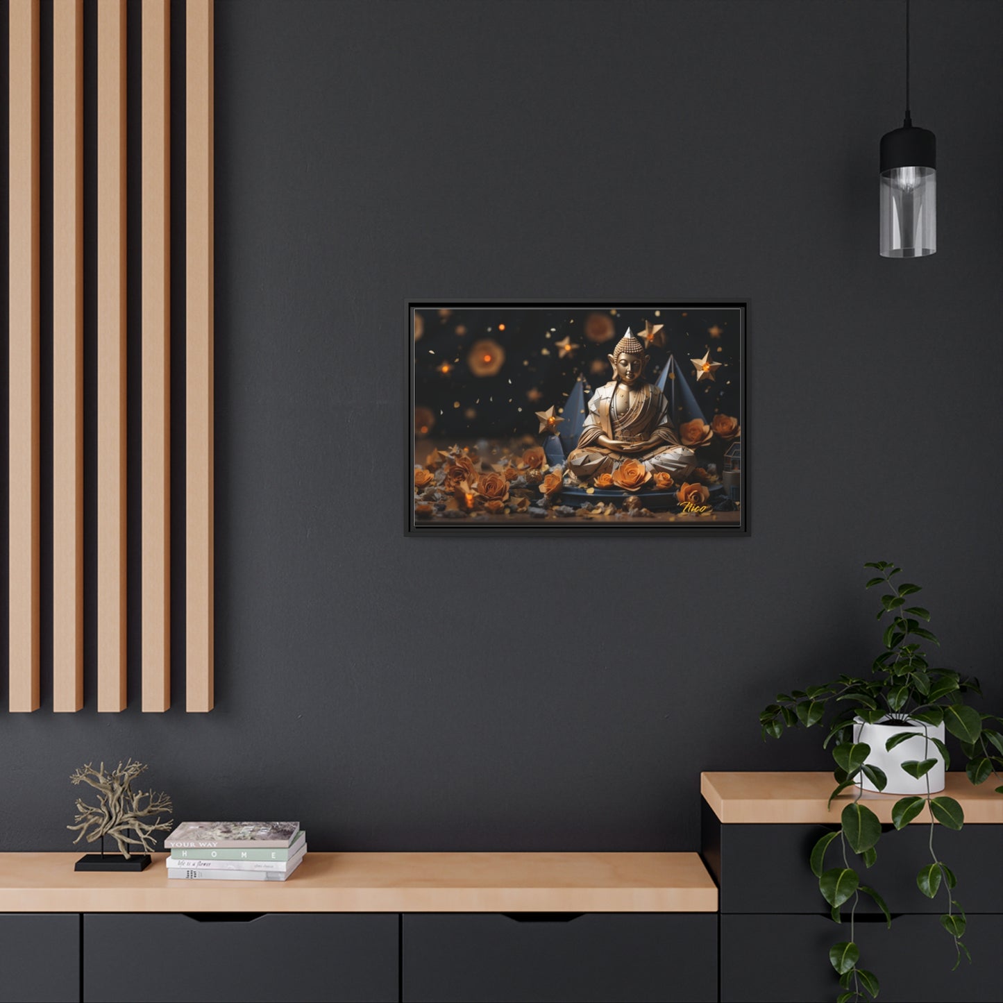 Ascending Buddha Series Print #5 - Black Framed Canvas Print