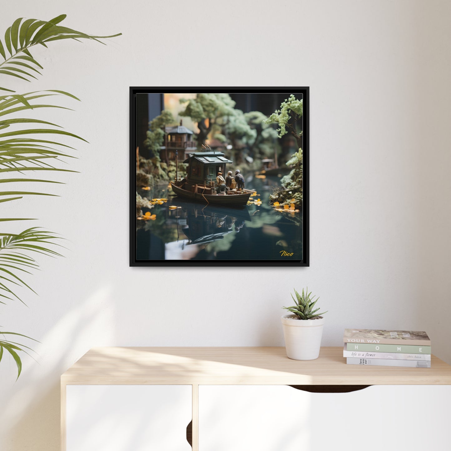 Born On A Bayou Series Print #2 - Black Framed Canvas Print