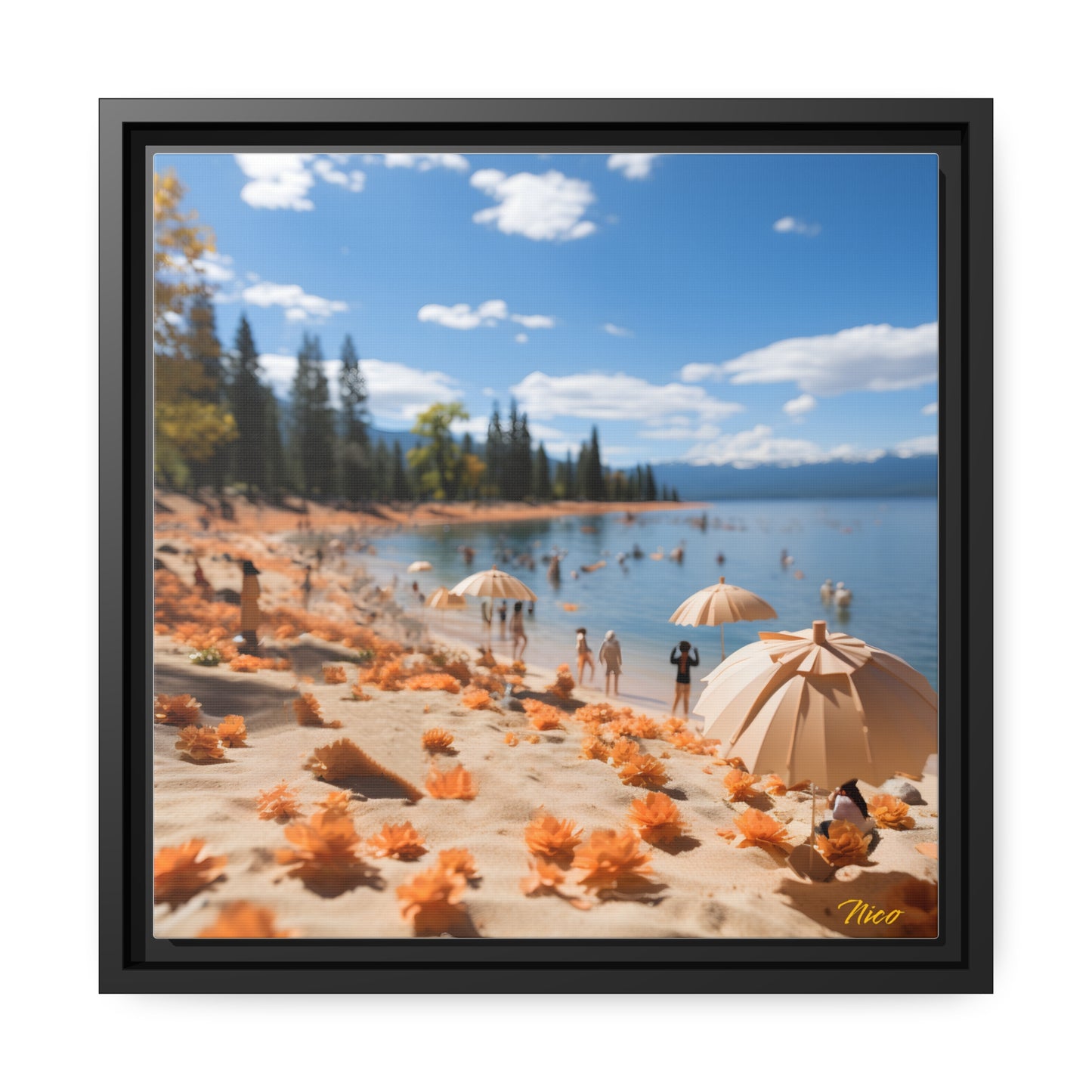 Mountain Lake Series Print #8 - Black Framed Canvas Print